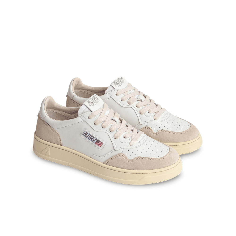 Autry - Baskets Medalist Low Suede - Blanc