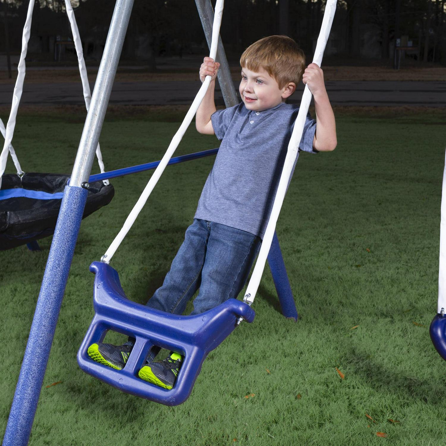 XDP Recreation Fun All-Mighty Metal Swing Set with Super Disc Swing. Stand R Swing. Glider. & Slide - Image 12