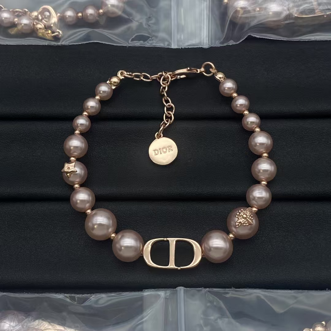 Dior Rose Gold Pink Pearl Bracelet - Original Replica Club