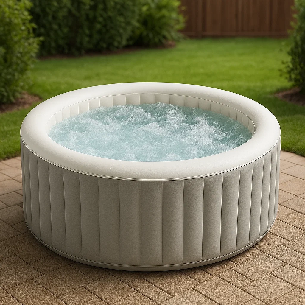 Spas hinchables 180x180x71 cm 4 personas redondo color gris UABvCDB305wB