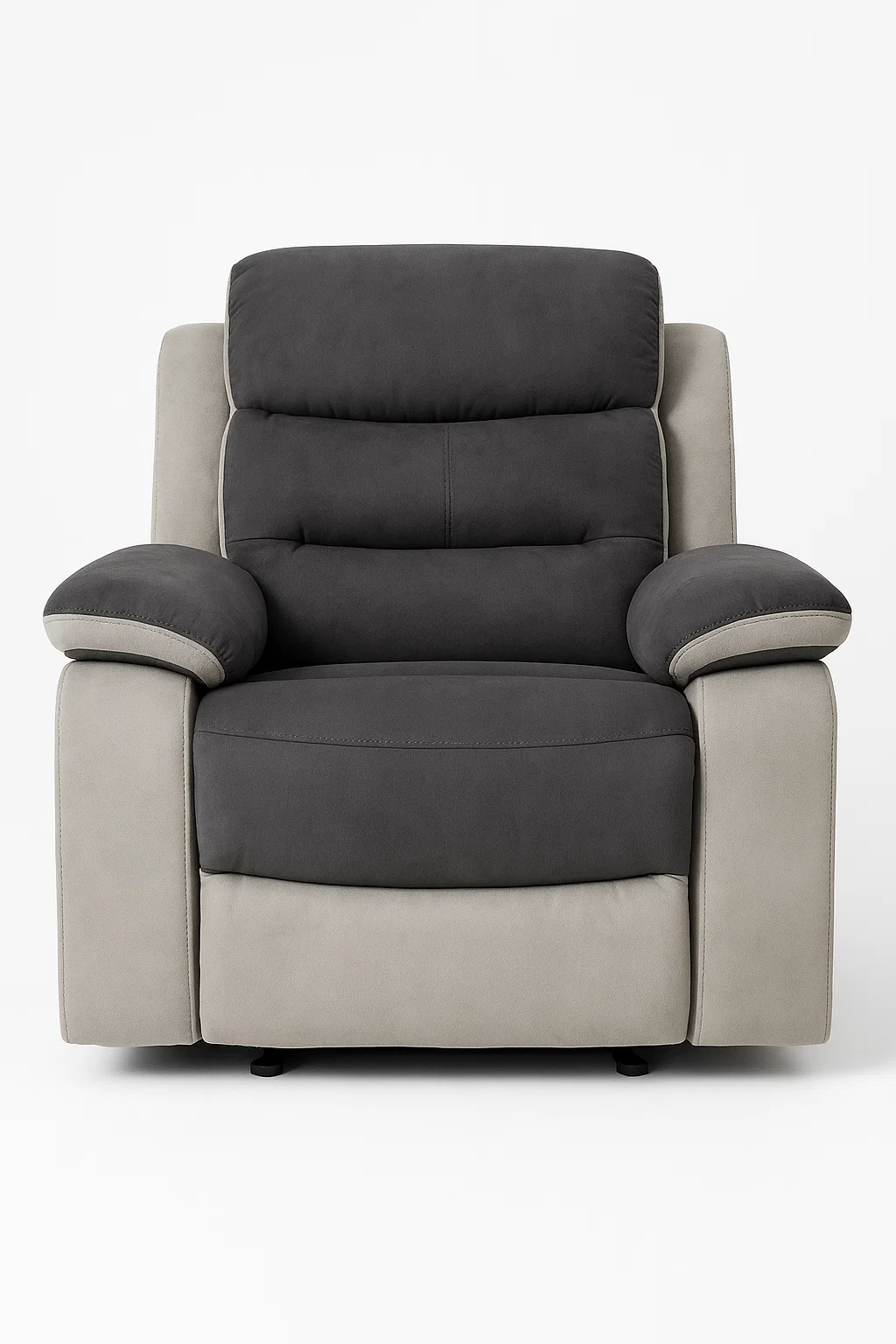 Sillón relax bicolor con tapizado en tela