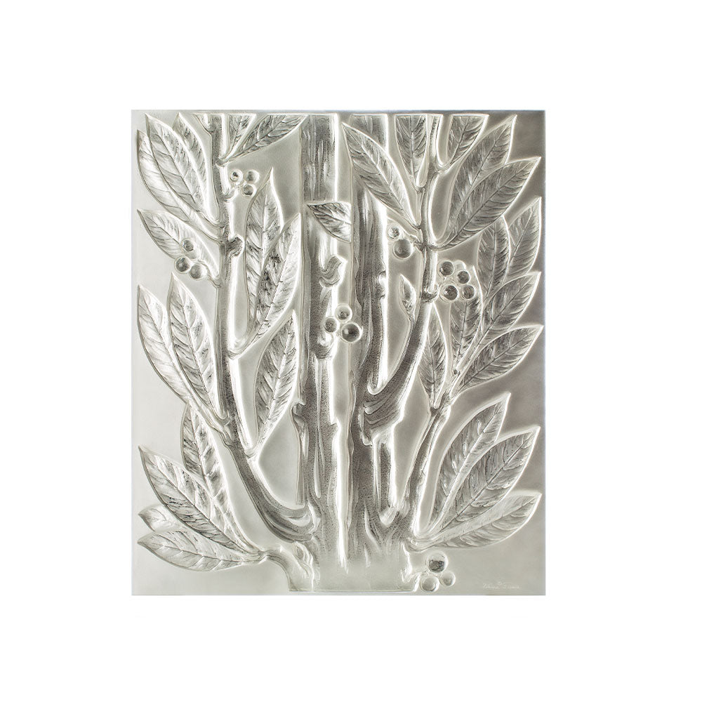 PANNEAU DÉCORATIF LAURIERS - CRISTAL INCOLORE, MIROITÉ