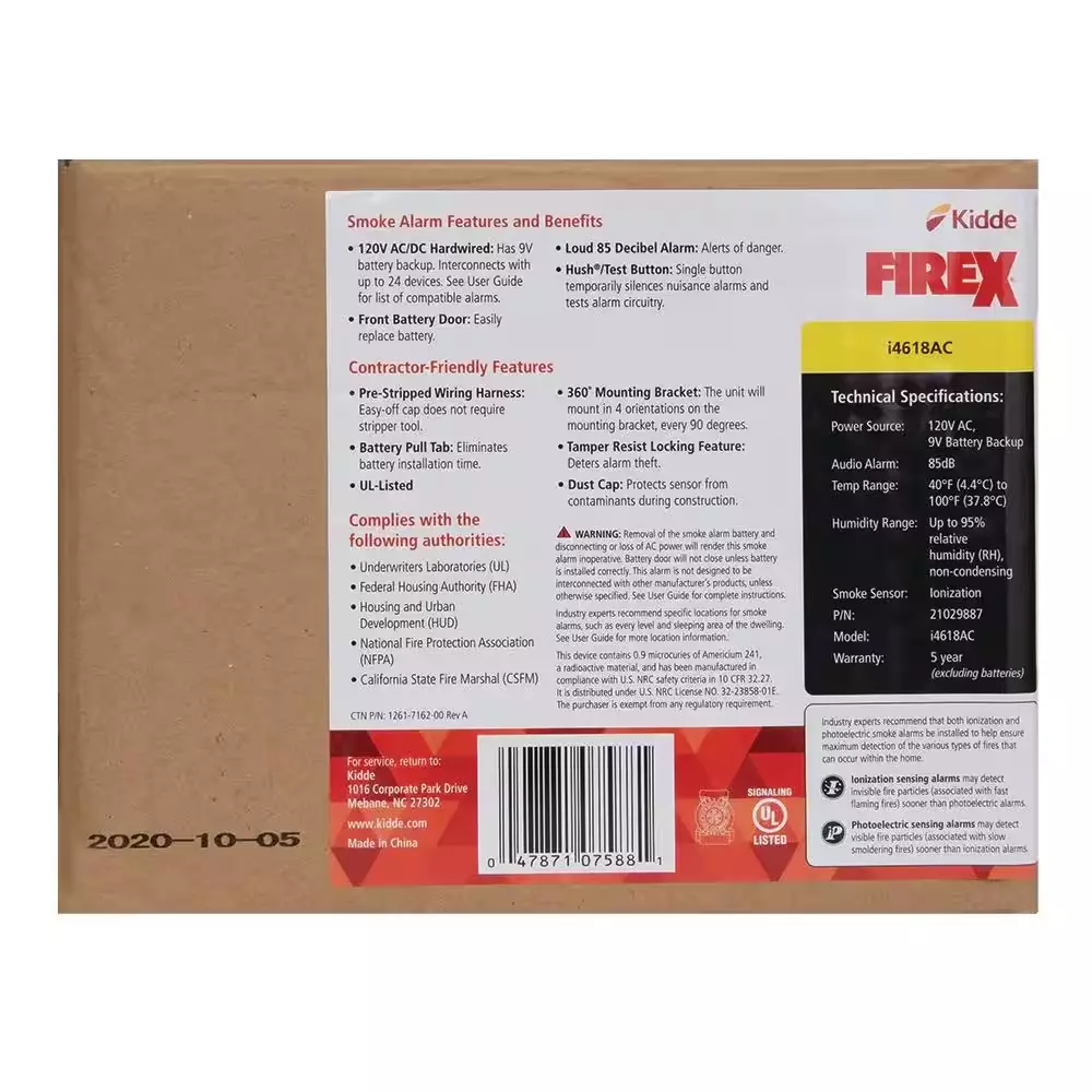 Firex 4-Pack Hardwired Smoke Detector