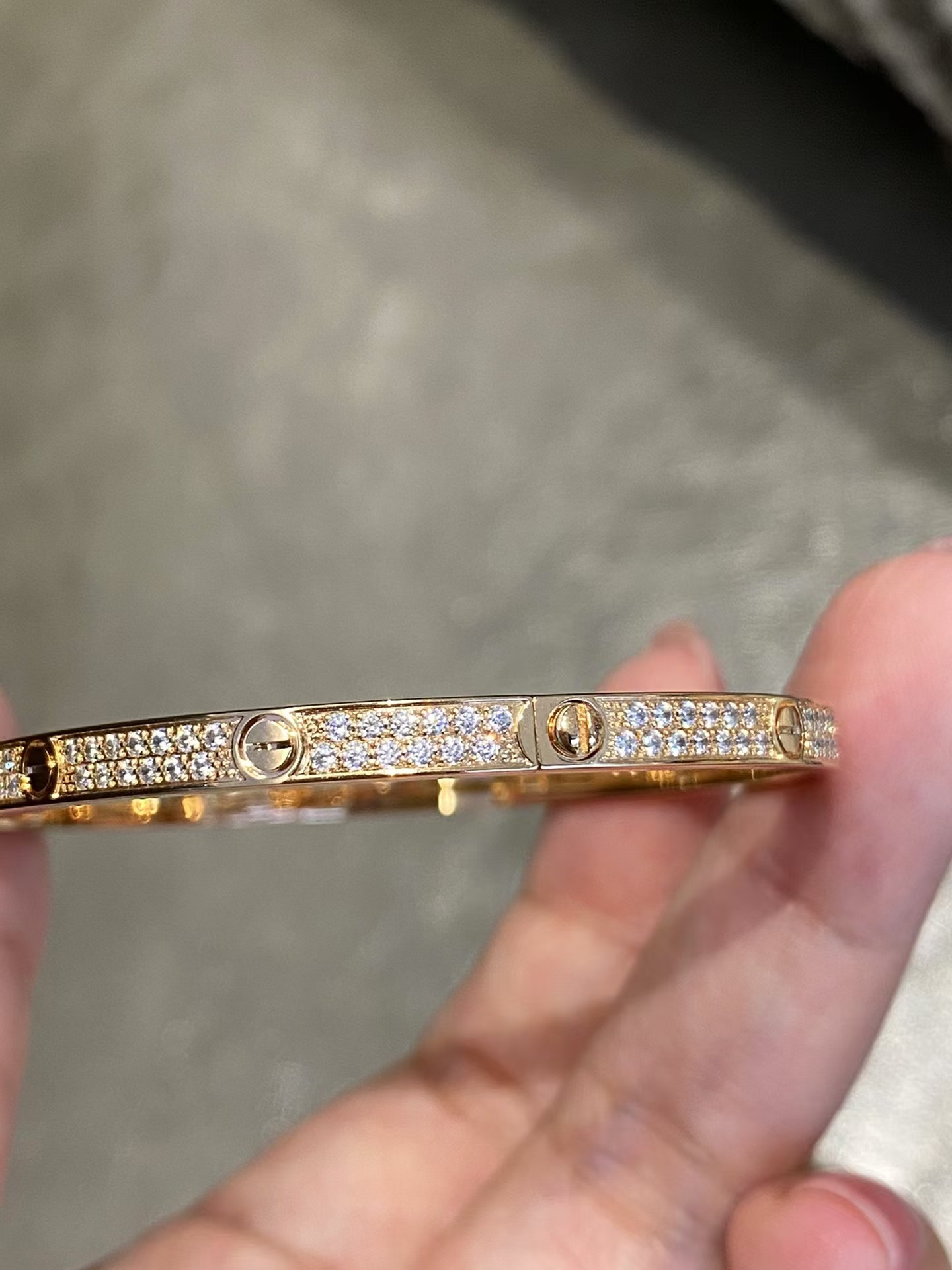 Cartier Diamond Paved LOVE Bracelet Bangle - Original Replica Club