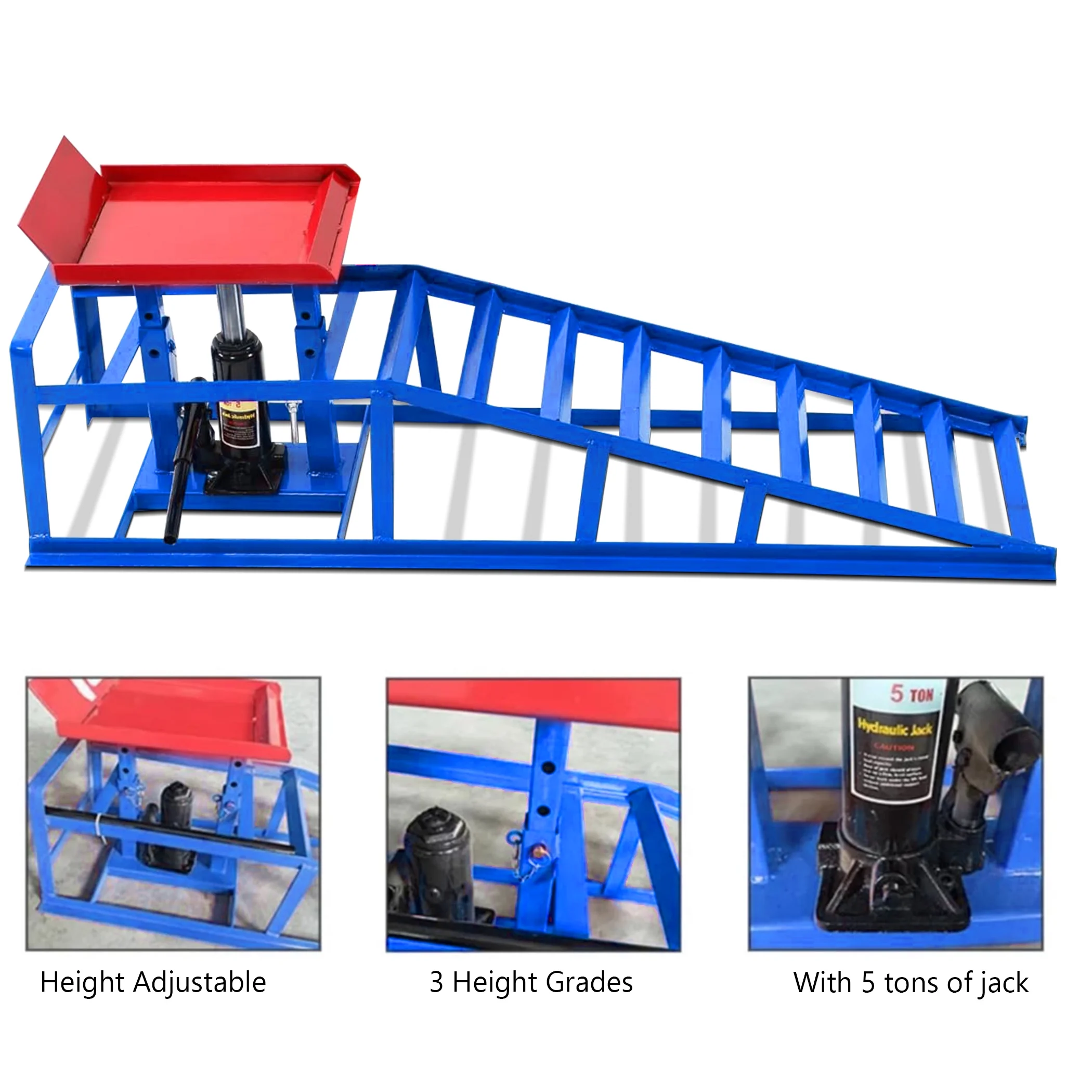 Lafati 2-Pack Hydraulic Car Ramps: Heavy-Duty Vehicle Ramps with 5T / 10000lbs Jack Load Capacity, Portable Design for Effortless Oil Changes and Car Lifts - Image 34