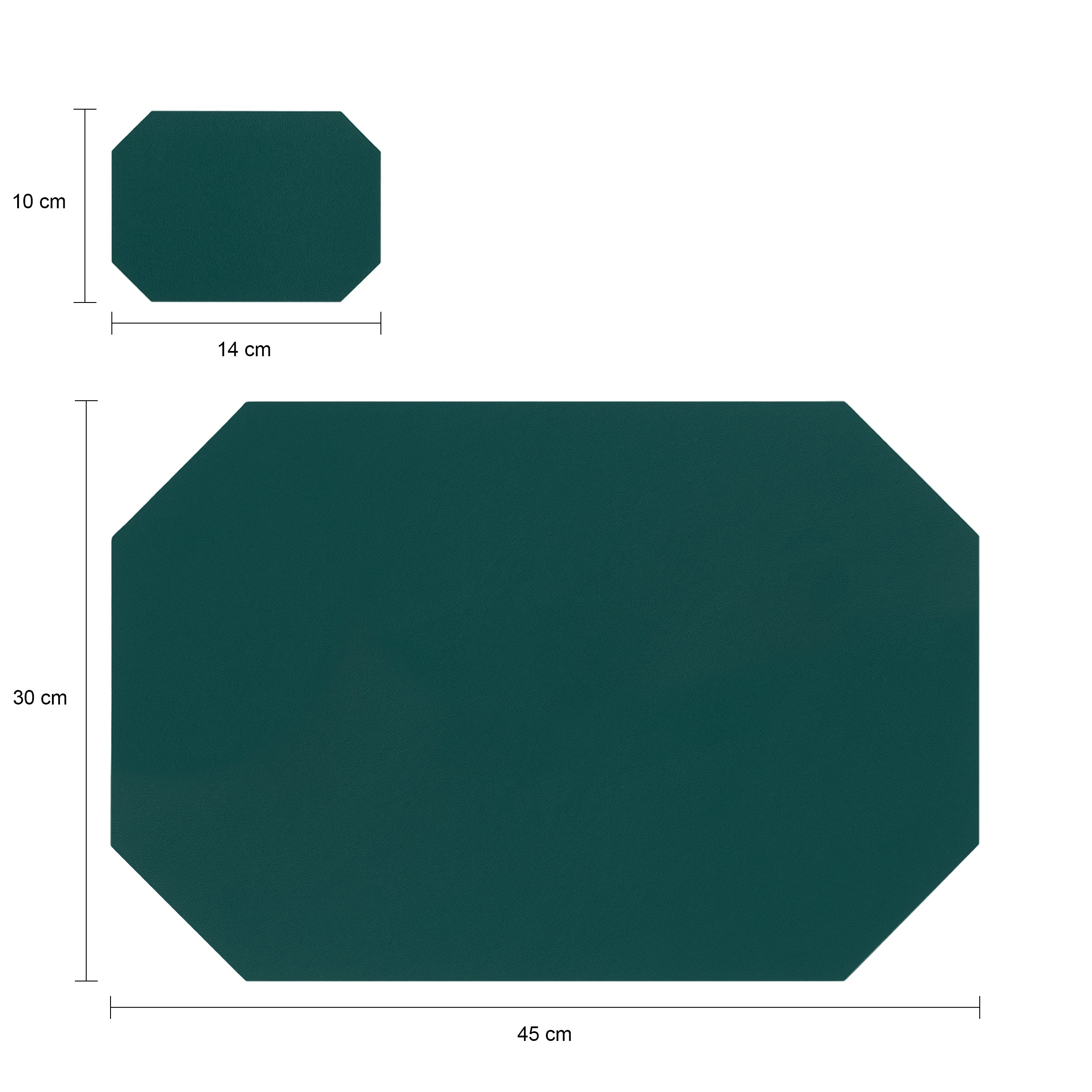 Krumble Placemat + onderzetter - PU Leder - Groen - Set van 6
