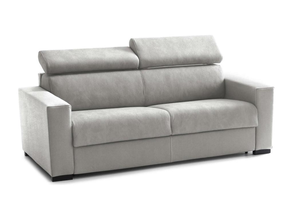 Afra Sofá Cama, Sofá de 2 plazas, 100% Made in Italy, Sofá de salón con apertura giratoria, con reposacabezas regulables y reposabrazos estándar, 180x95h85 cm, Gris