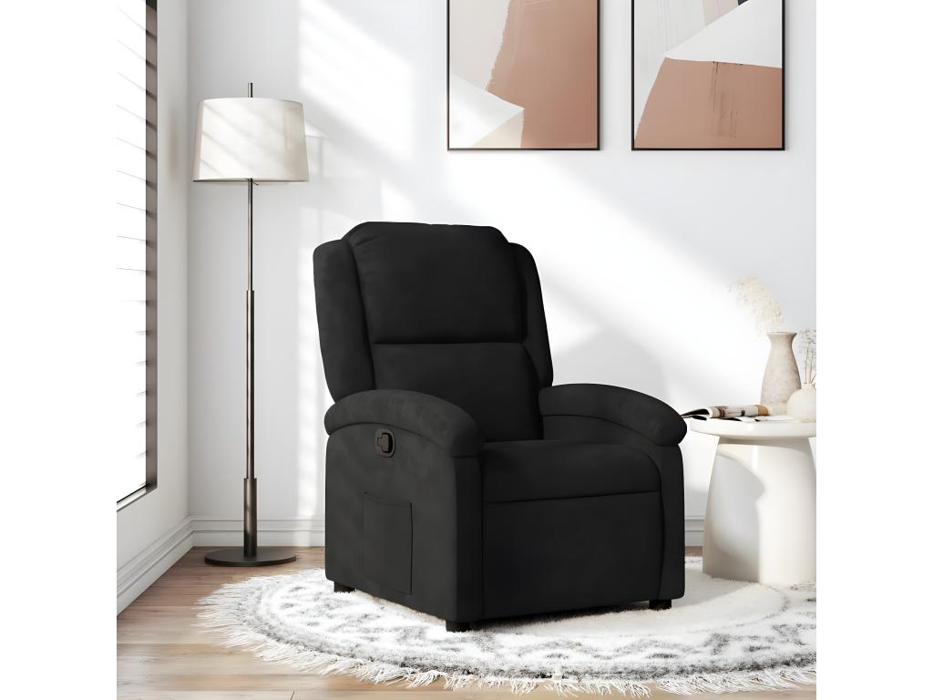 Sillón reclinable de terciopelo negro