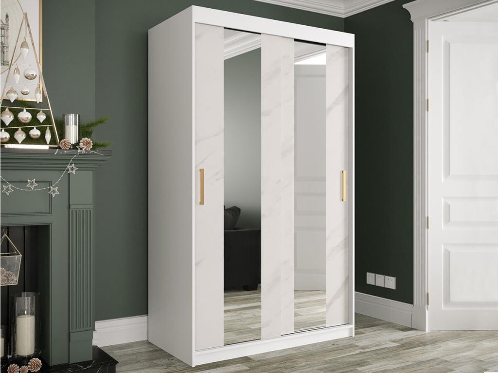 Armario Banakdecoracion 241 Mármol blanco | Mate blanco 200x120x62cm Número de estantes - 4.00 74569AGNR