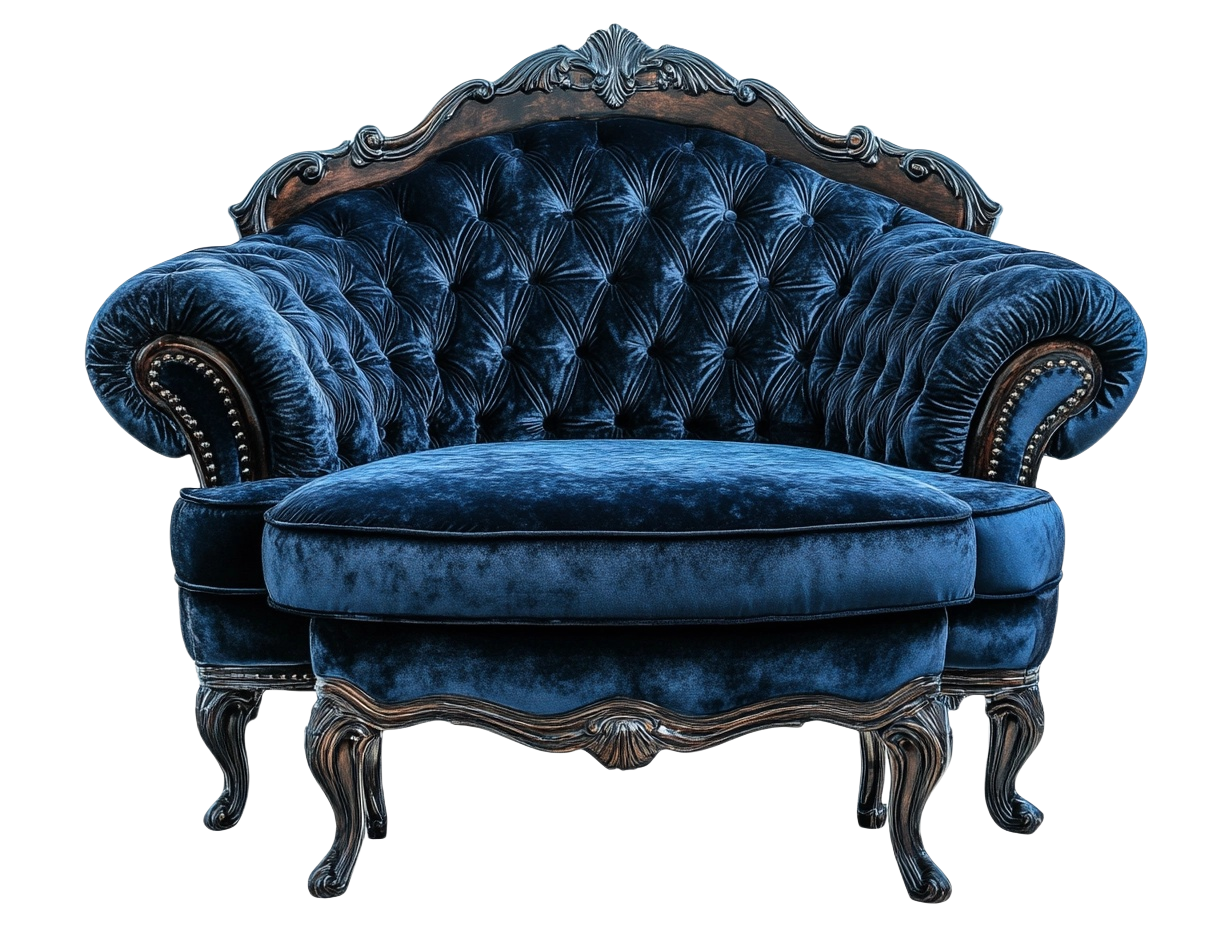 Sofá de terciopelo azul oscuro 120x80x90 cm estilo vintage tapizado en tela suave estructura de madera cg7962521