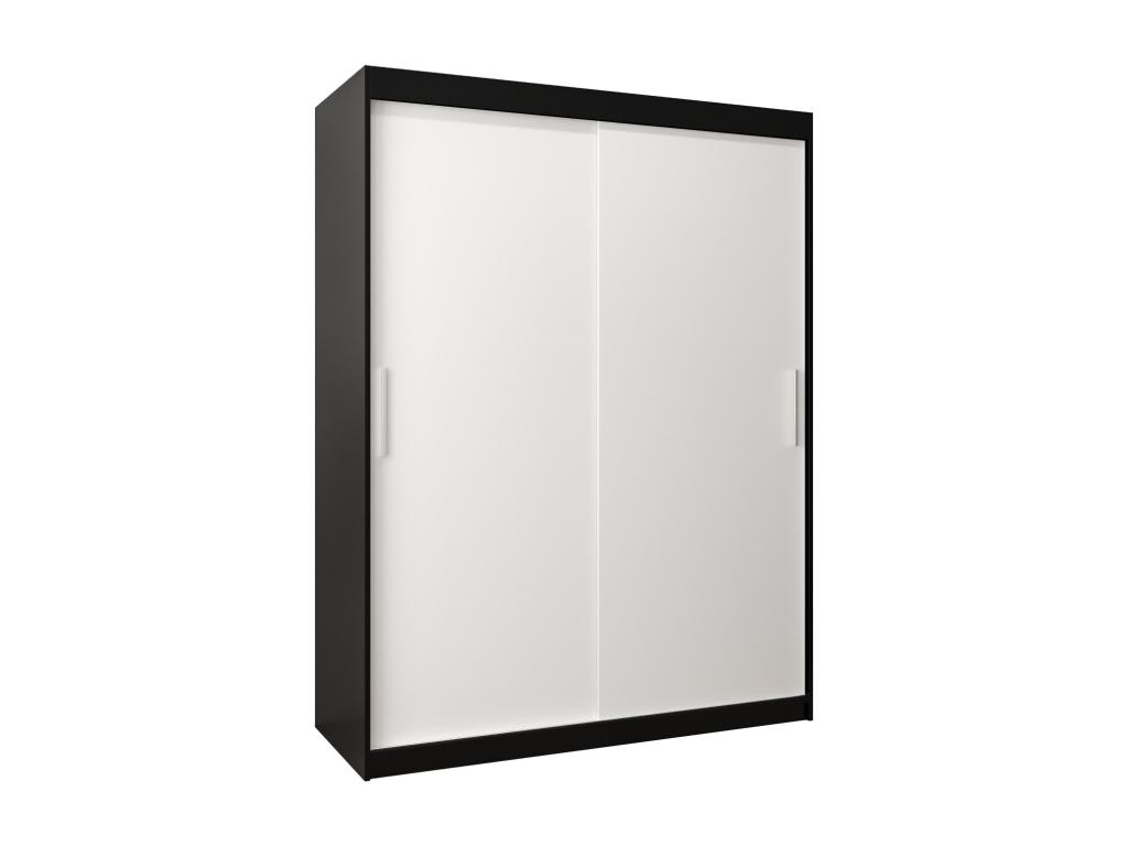 Armario Nestleano de puertas correderas 200/150/62 2 puertas negro/blanco
