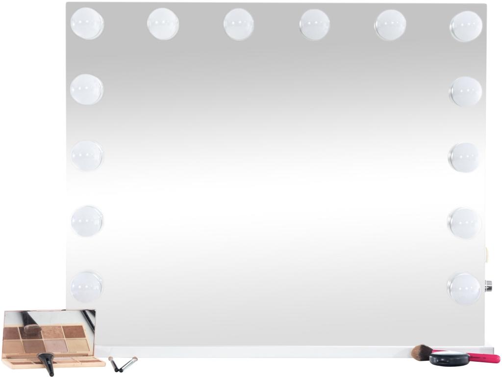 Espejo de maquillaje con 14 luces LED atenuador luz blanco plástico M10_000282