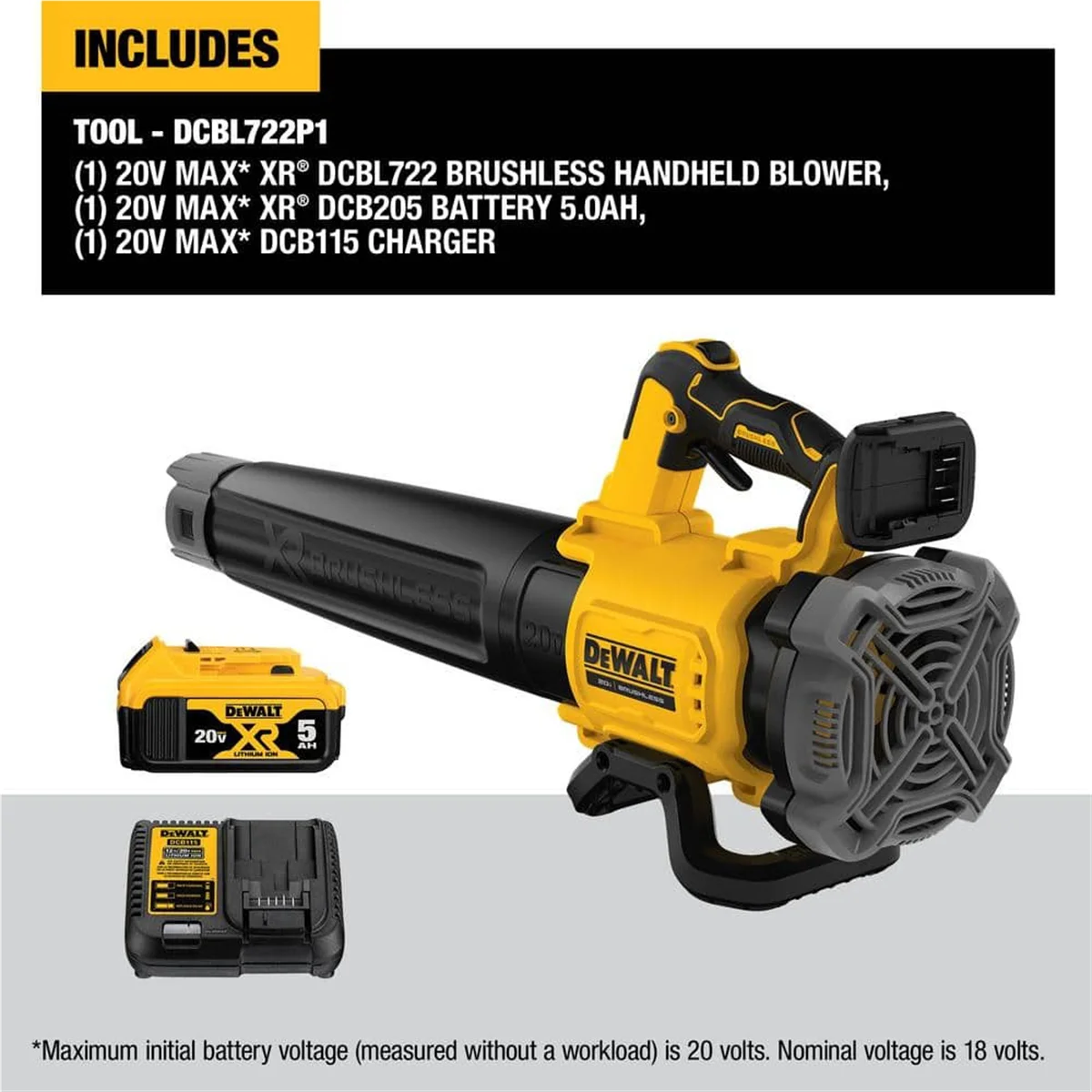 DeWalt 20V MAX XR Brushless Cordless Handheld Blower Kit (5.0AH) - Image 2