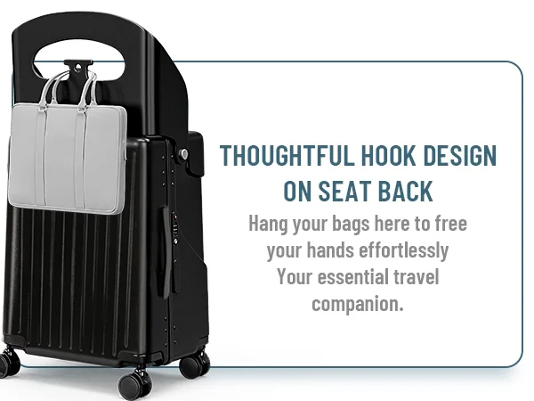Fridtrip 20 Inch Carry On TSA Lock Luggage with Foldable Seat for Kids& Adult,Lockable Spinner Wheels Free Luggage Cover and Safety Seatbelt Travel Suitcase - Image 4