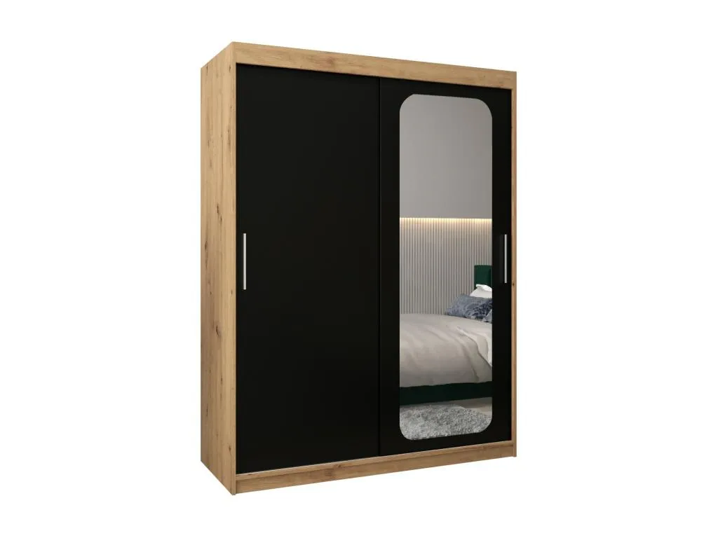 ARMARIO Mobtrendy T2 DE PUERTAS CORREDERAS 200/150/62 2 puertas (artisan/negro) 56140ekuo
