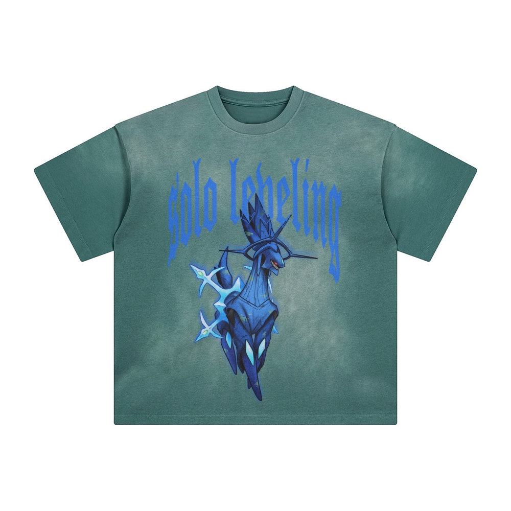 Unisex Anime Inspired Washed  Vintage T-Shirt