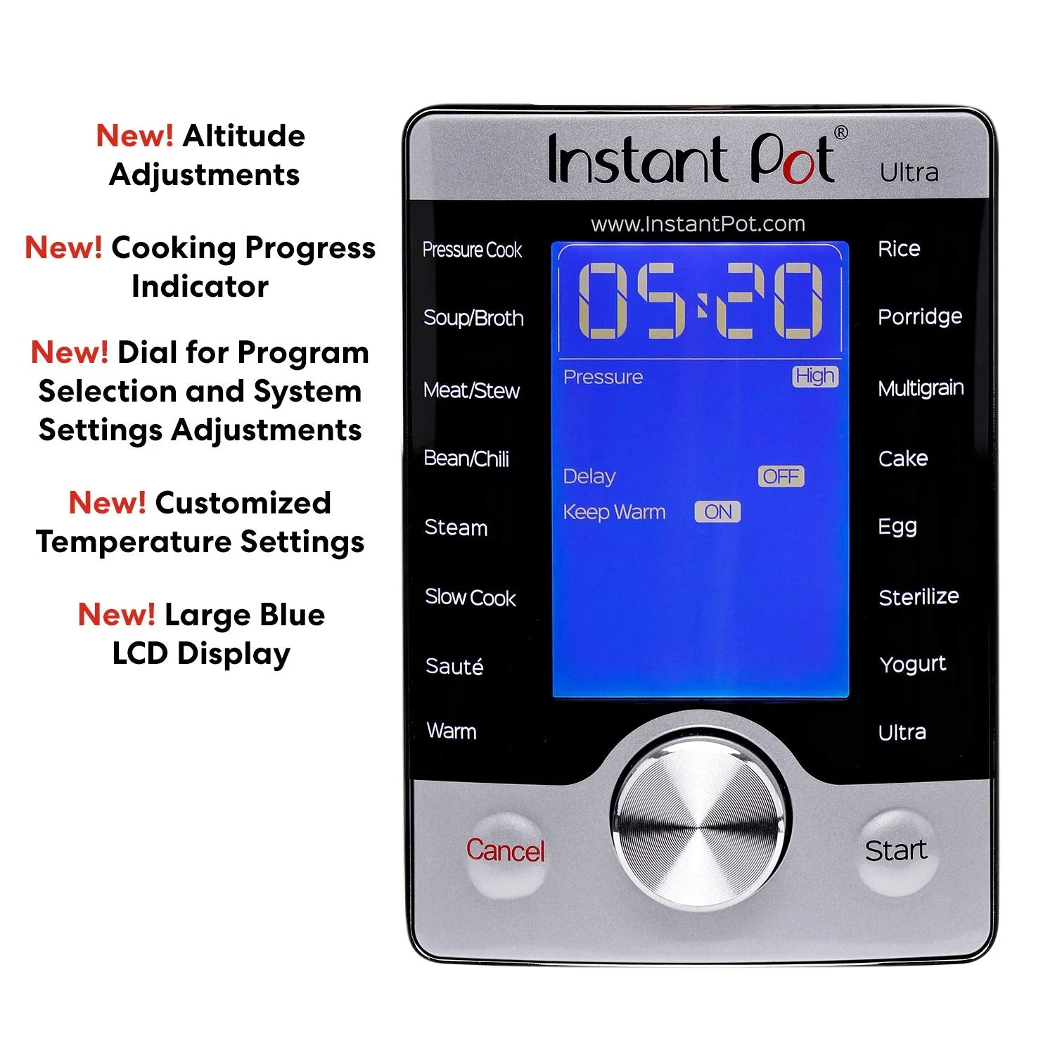 3 Quart Programmable Cooker, Stainless Steel, 16 in 1, Silver, Touch Control, UL Certified