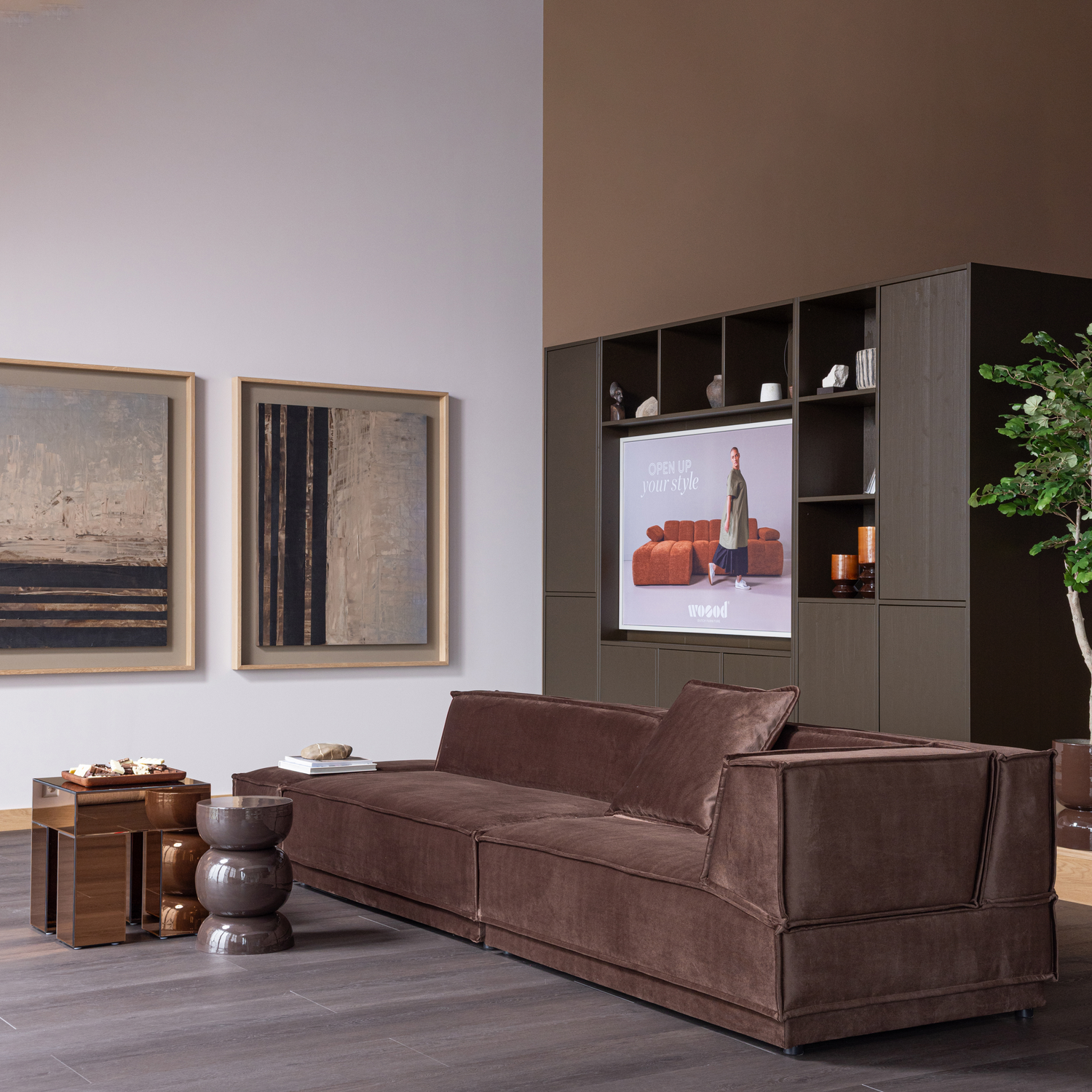 WOOOD Breno Bijzettafel - Metaal - Donkerbruin - 46x30x30