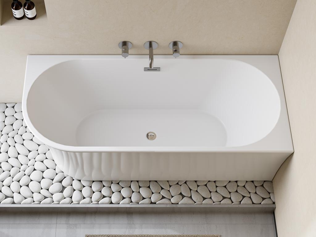 Bañera esquinera - 201 L - 150 x 75 x 59 cm - Blanco - Acrílico - ángulo derecho - PONTICOLA