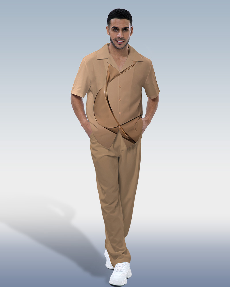 Suitmens Men's Coffee Two-Piece Casual Suit 001