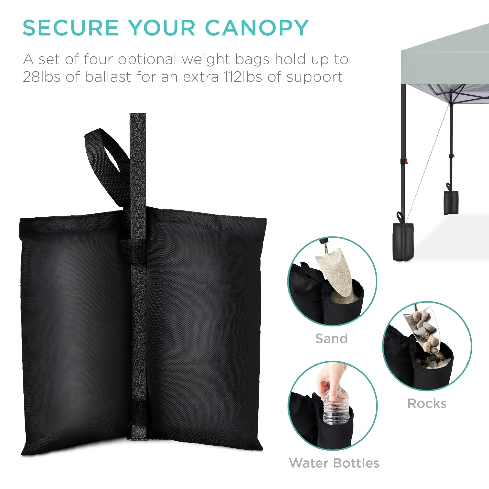 Best Choice Products 12x12ft Easy Setup Pop Up Canopy w/ 1-Button Setup, Wheeled Case, 4 Weight Bags - Navy Blue - Image 162