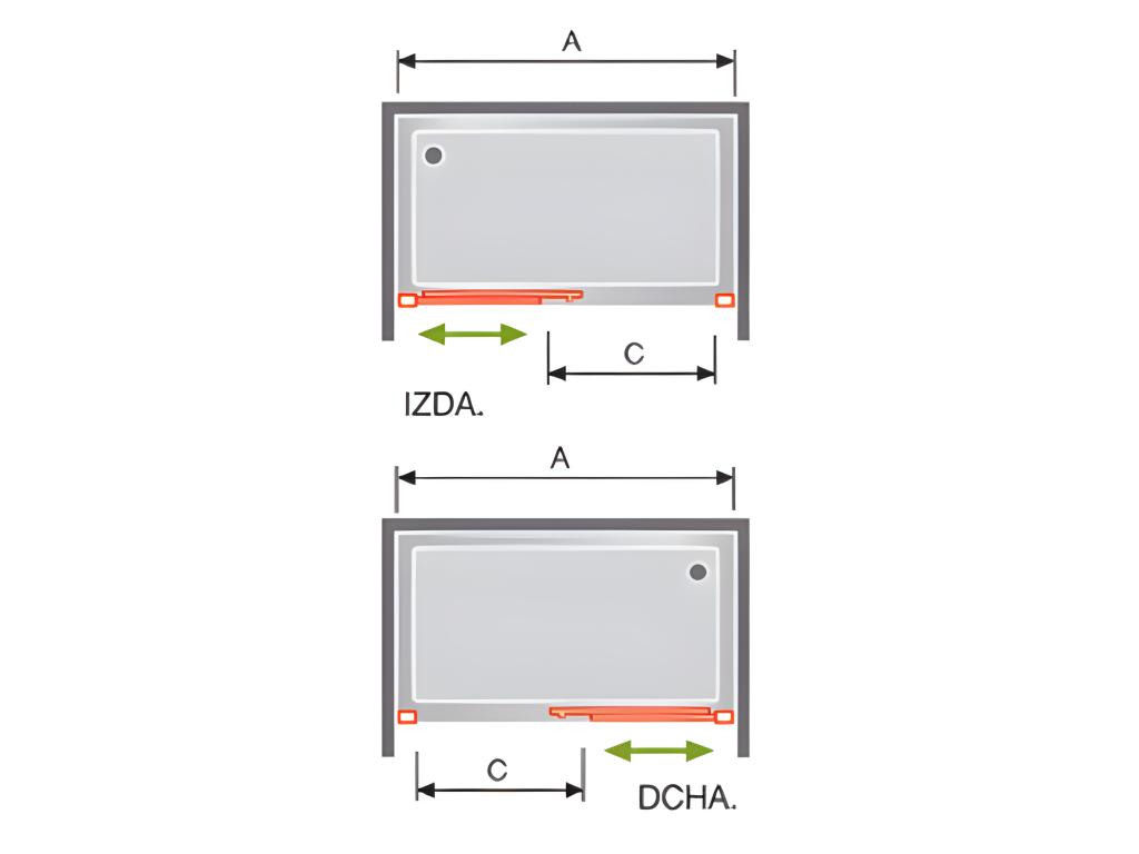 Frontal de ducha + Puerta Corredera MASELA Cromado 121 cm