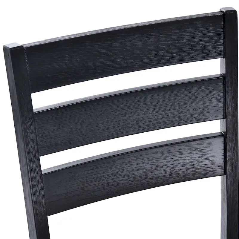 Set of 4 Slat Back Wooden Dining Chairs