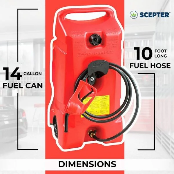 Scepter Flo N' Go DuraMax 14 Gallon Portable Fuel Tank With Pump, 2 Pack, Red - Image 3 Scepter Flo N' Go DuraMax 14 Gallon Portable Fuel Tank With Pump, 2 Pack, Red - Image 3