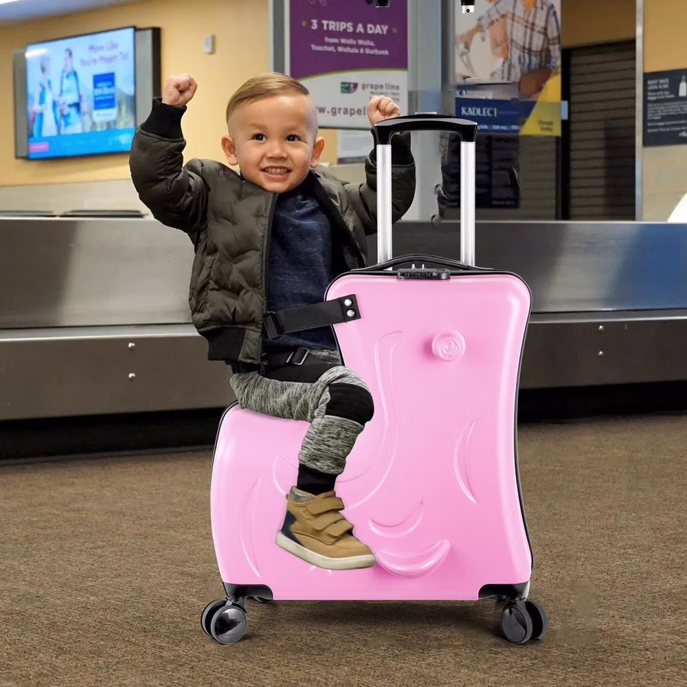 VAHIGCY Kids Luggage, Kids Ride-on Luggage with Spinner Wheels Suitcase, Kid's Ride-On Suitcase Help Your Child Relax, Carry On Trolley Luggage with Password Lock, 20" - Image 3