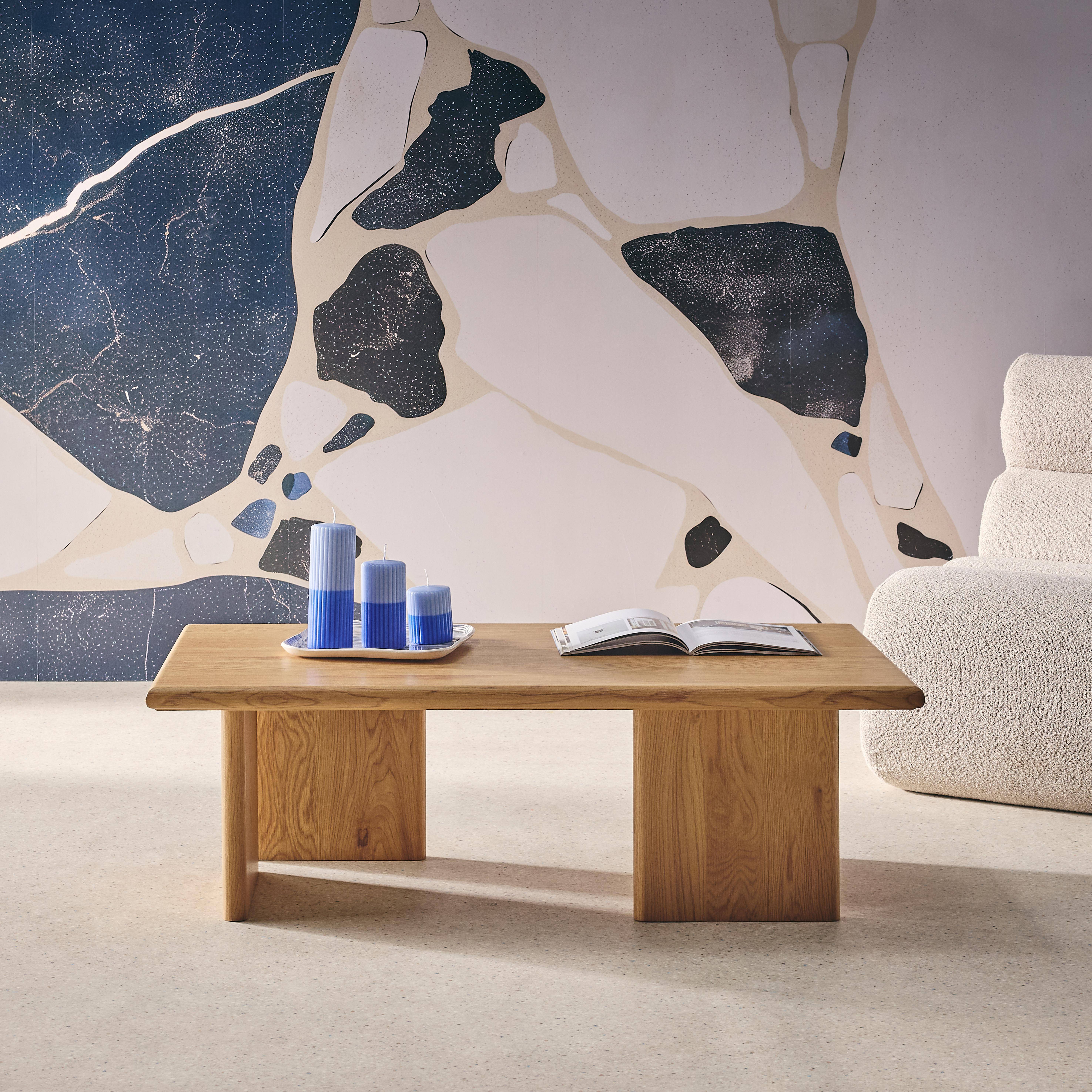 Tilos - Mesa de centro rectangular con efecto madera