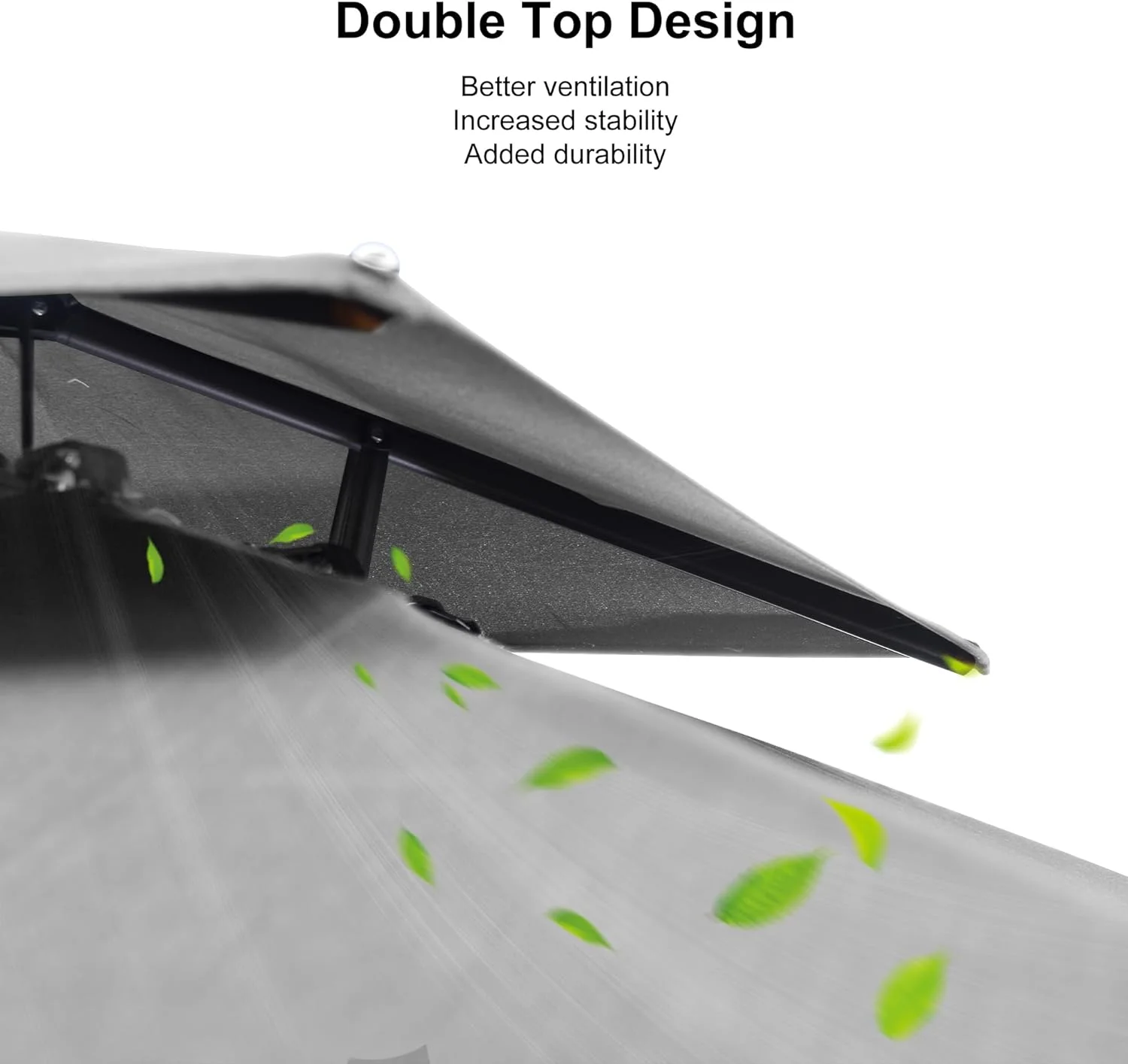 PURPLE LEAF Outdoor Cantilever Umbrella 10' X 13' Rectangle Umbrella Large Patio Umbrella Windproof Heavy Duty Hanging Offset Umbrella for Garden Outdoor Pool, Dark Grey - Image 43