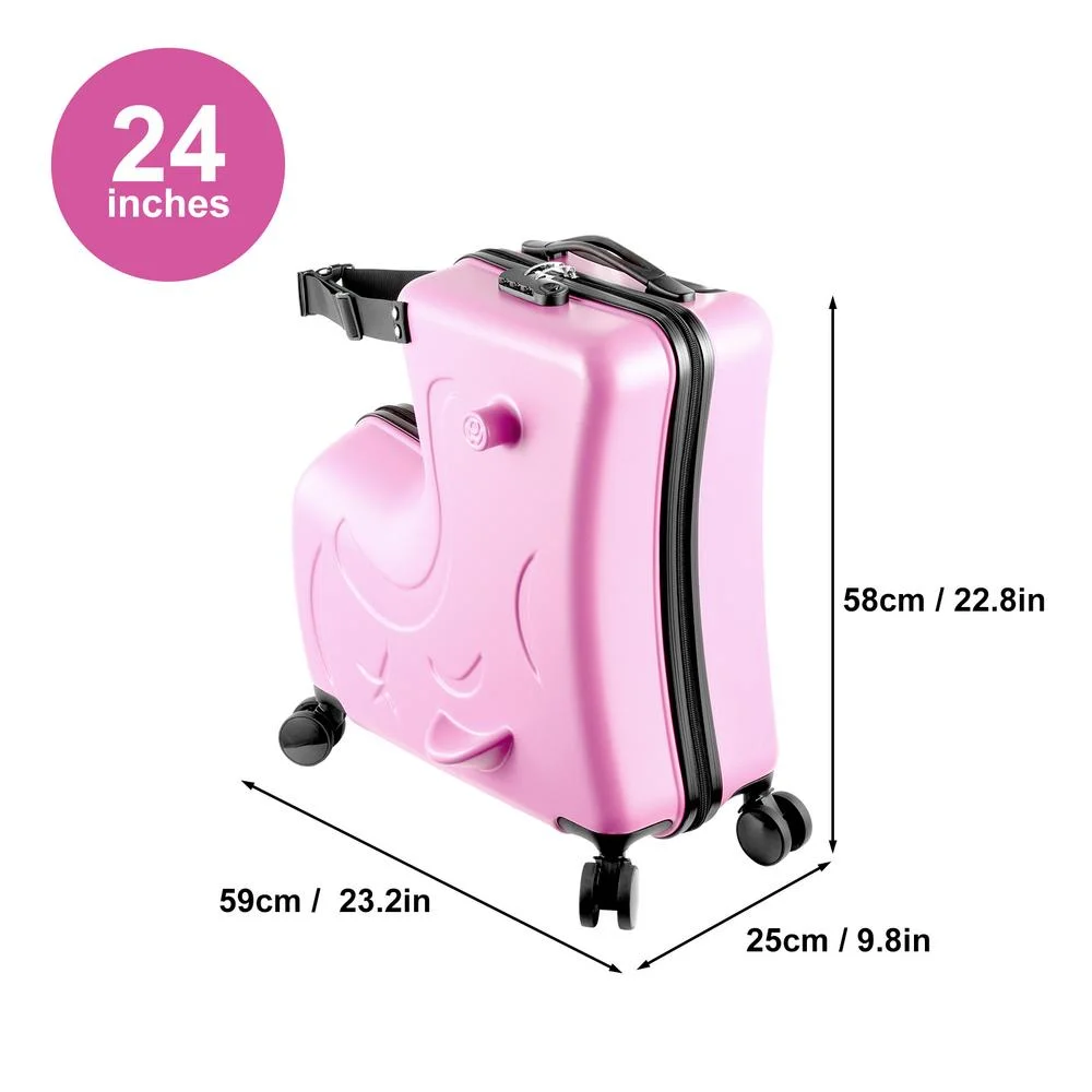 VAHIGCY Kids Luggage, Kids Ride-on Luggage with Spinner Wheels Suitcase, Kid's Ride-On Suitcase Help Your Child Relax, Carry On Trolley Luggage with Password Lock, 20" - Image 23