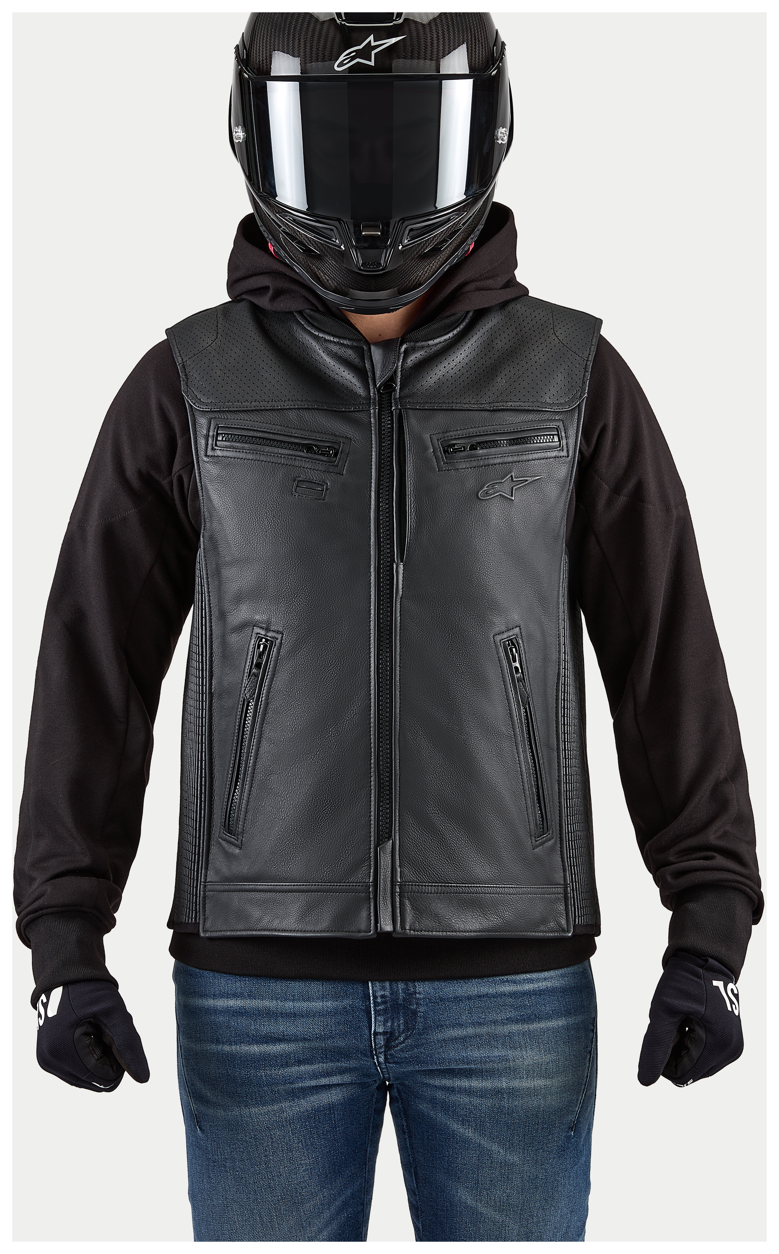 SportsBikeShop Alpinestars Tech-Air 3 Leather Vest Airbag System (LG and XL)