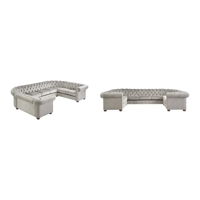 Gdansk 9-Person U-Shaped Chesterfield Sectional Sofa