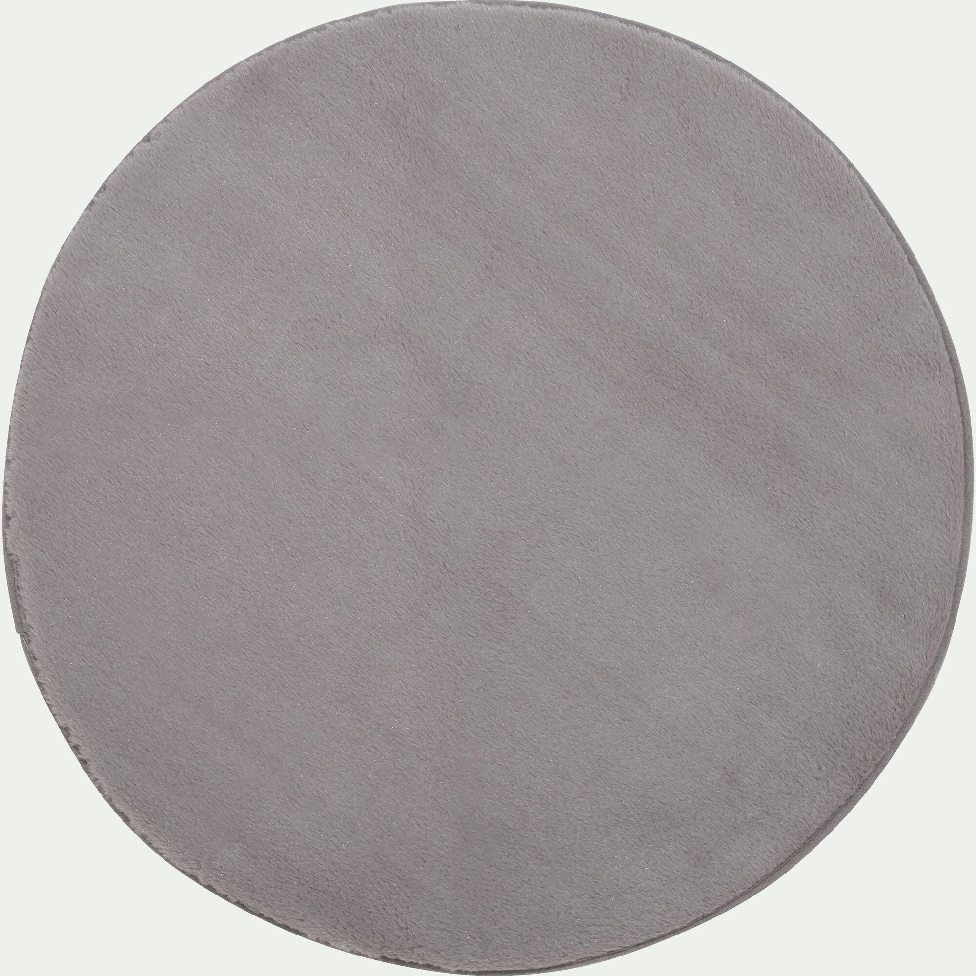 ROBIN - Tapis rond imitation fourrure - gris restanque D150cm
