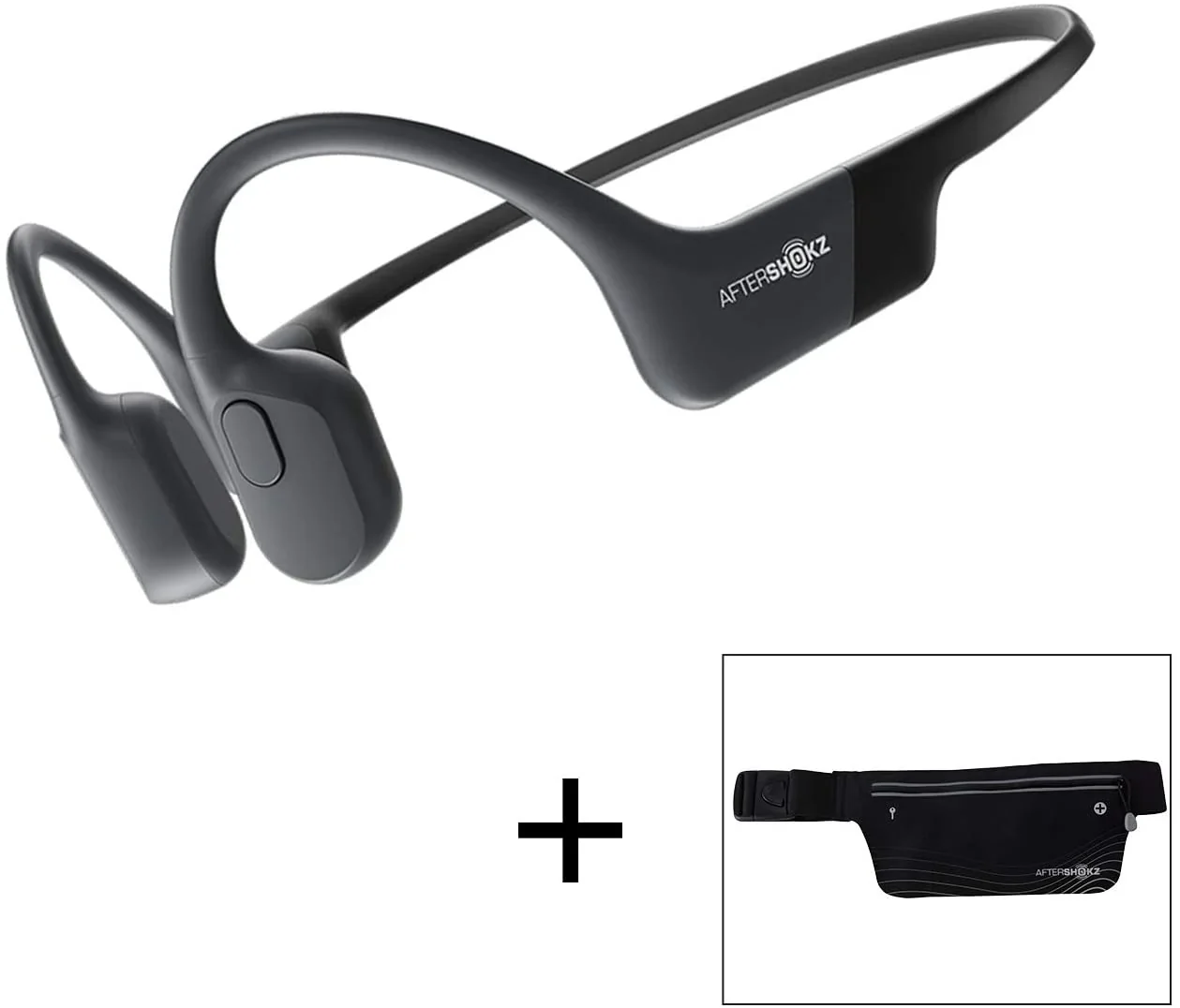 AfterShokz Aeropex Open-Ear Wireless Bone Conduction Headphones With Sport Belt, Cosmic Black - 2.3 - Image 2 AfterShokz Aeropex Open-Ear Wireless Bone Conduction Headphones With Sport Belt, Cosmic Black - 2.3 - Image 2