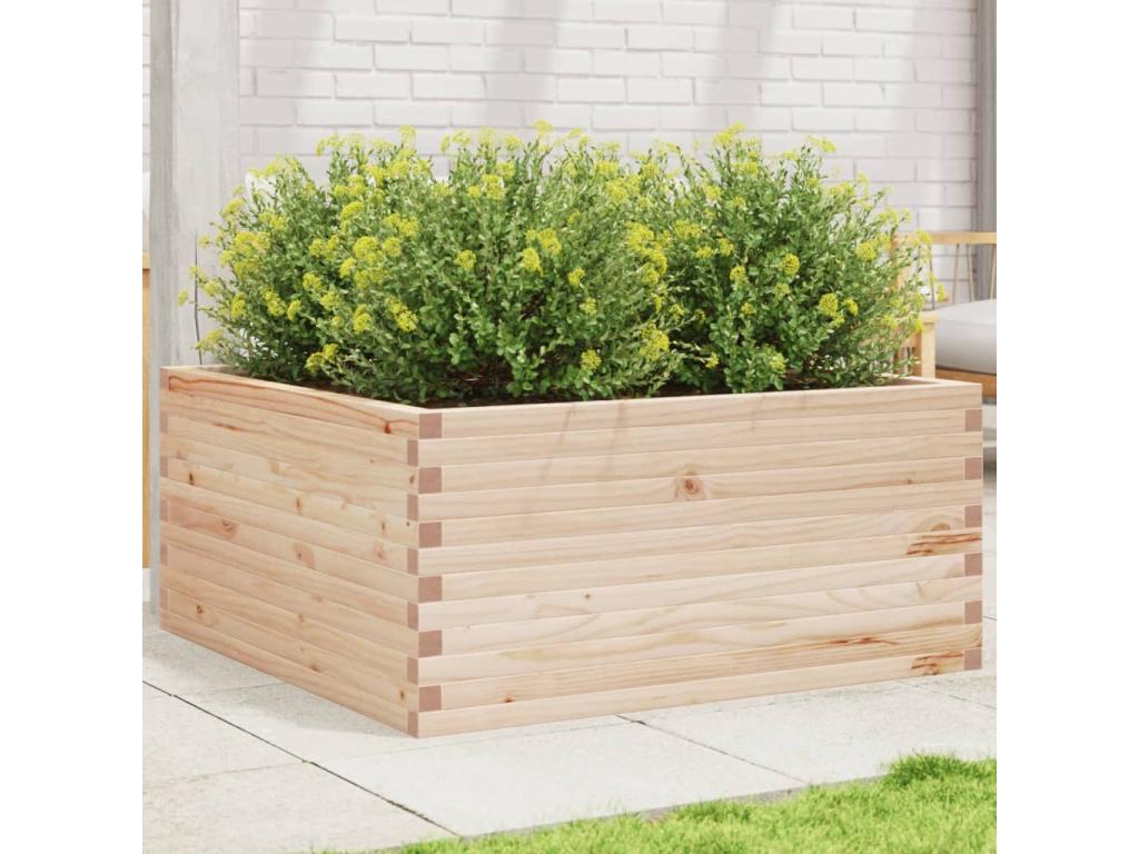 Decoratodo  madera maciza de pino 100x100x46 cm