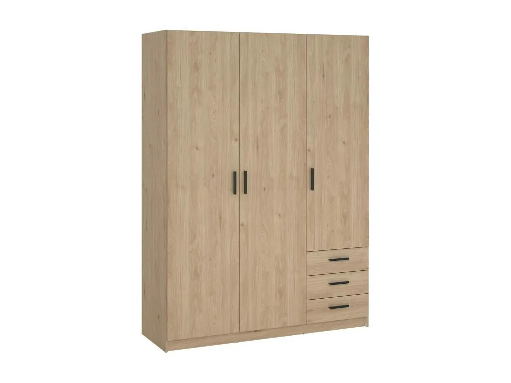 Armario de dormitorio Nidovia 3 puertas, vestidor roble, 147x50x200 cm fpk3583334