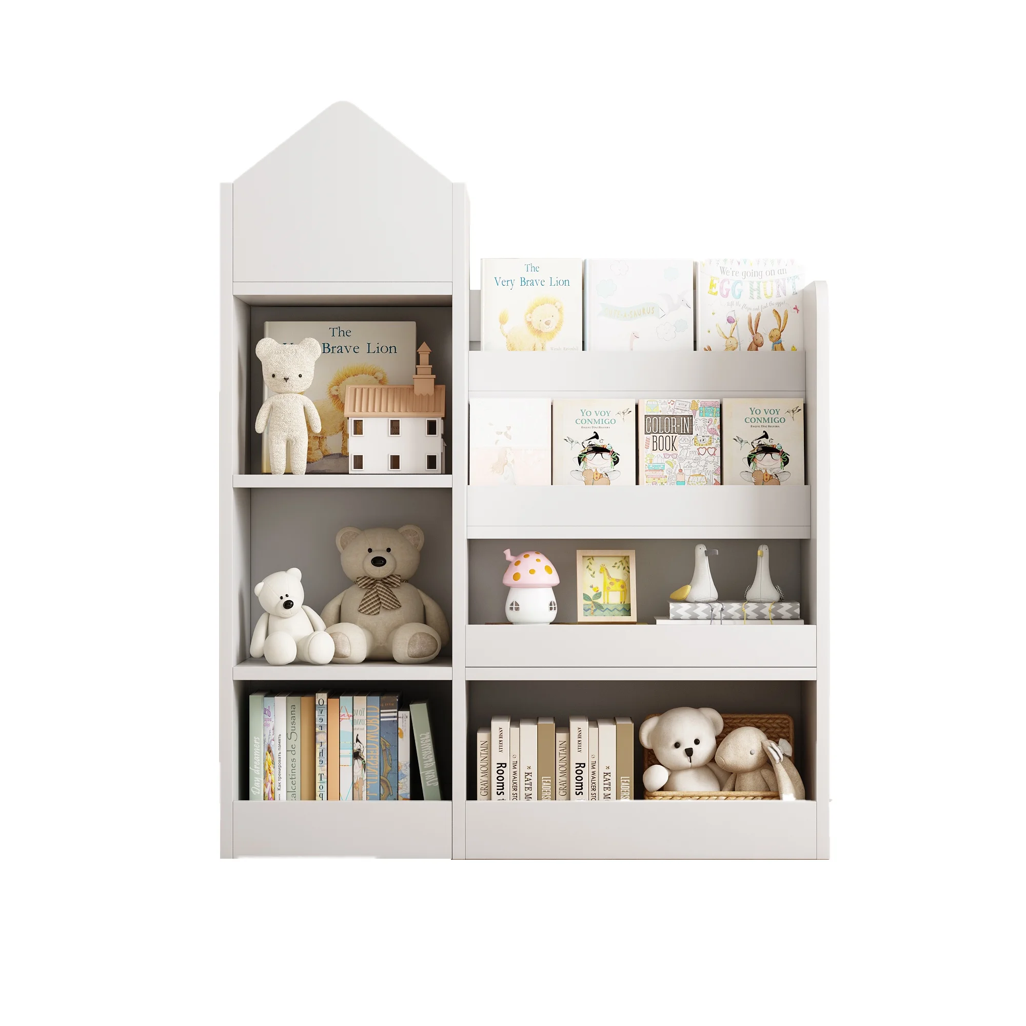 PAPROOS Kids Bookshelf, Wooden Kids Bookcase with Toy Storage Organizer Cabinet, Children Multi Shelf Cubby for Classroom, Kids Bedroom, Nursery, Wood - Image 24