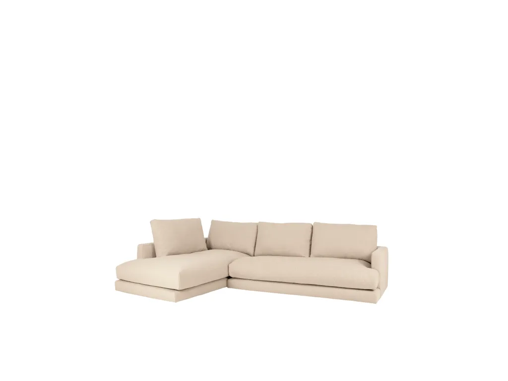 Sofá 3/4 plazas con chaise longue izquierdo tono beige 275x190cm - Casabellaes 79800YTTV