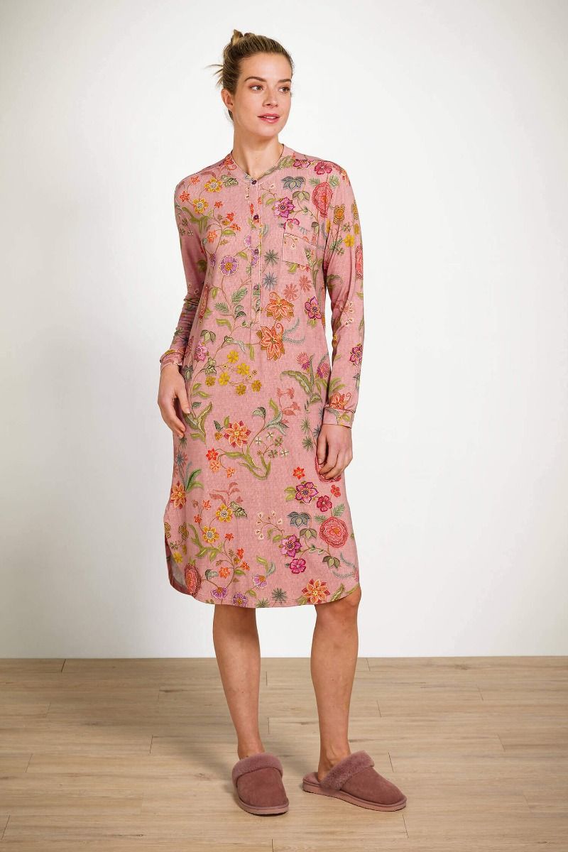 Diogo Long Sleeve Nightdress Coco Flower Coral