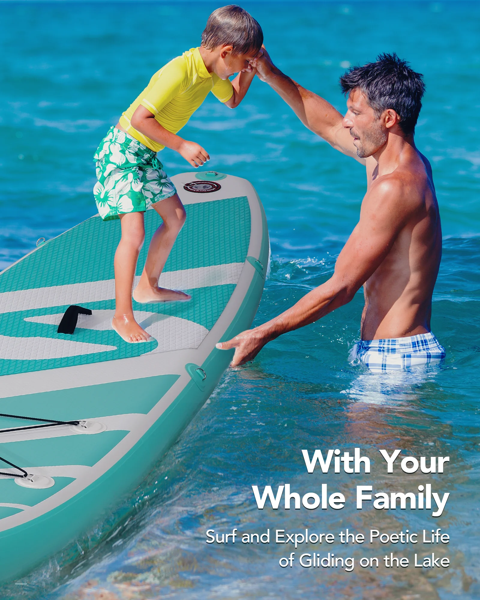 Naipo Inflatable Paddle Board 10FT Stand up Paddle Board 10' SUP 6 in.Thick Board Carry Bag & Fast Pumping Green - Image 9