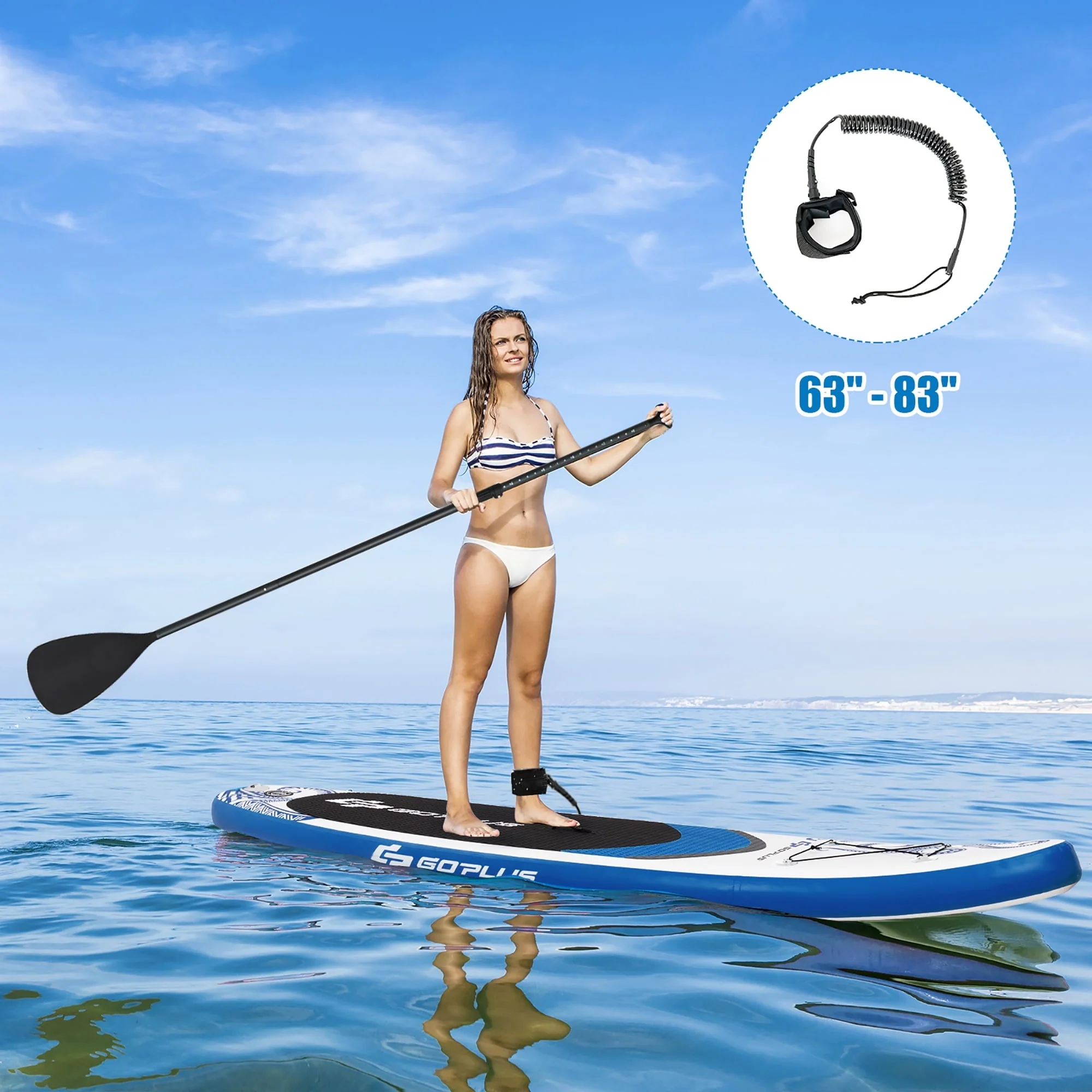 Goplus 10.5-?Inflatable Stand Up Paddle Board 6" Thick SUP W/Carrying Bag Aluminum Paddle - Image 4