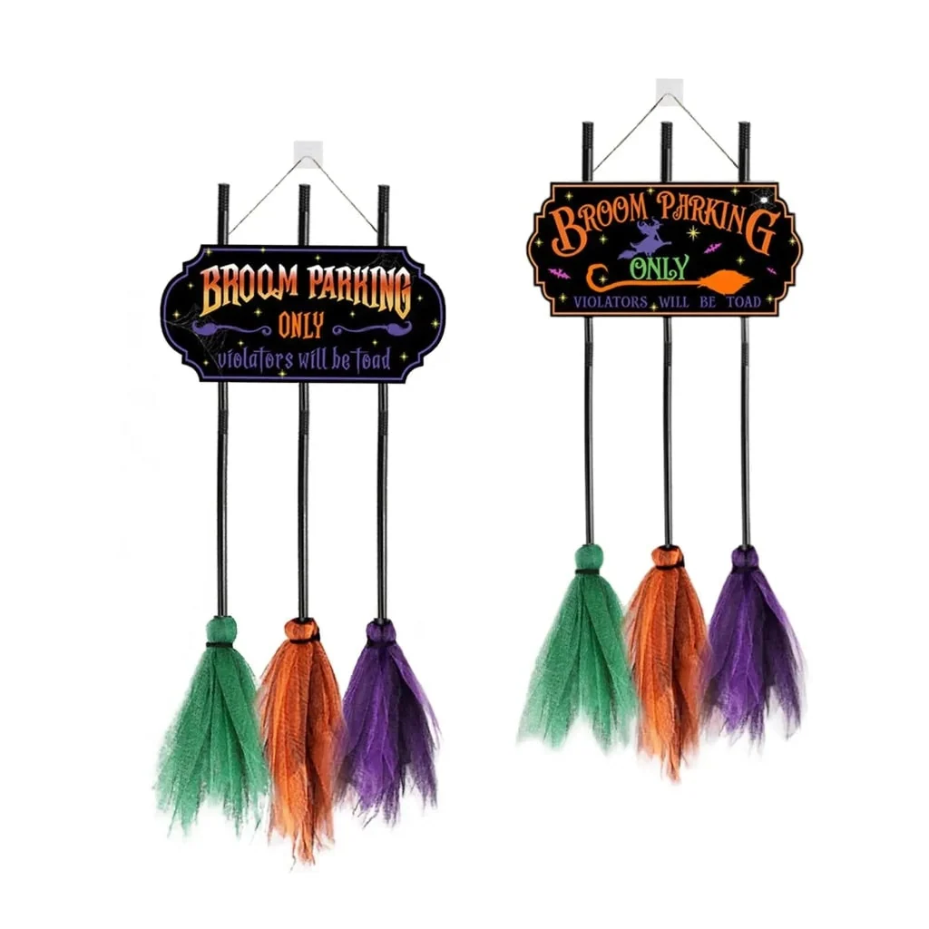 Halloween Decoration Sign Broom Parking Fun Home Accent - Image 4 Halloween Decoration Sign Broom Parking Fun Home Accent - Image 4