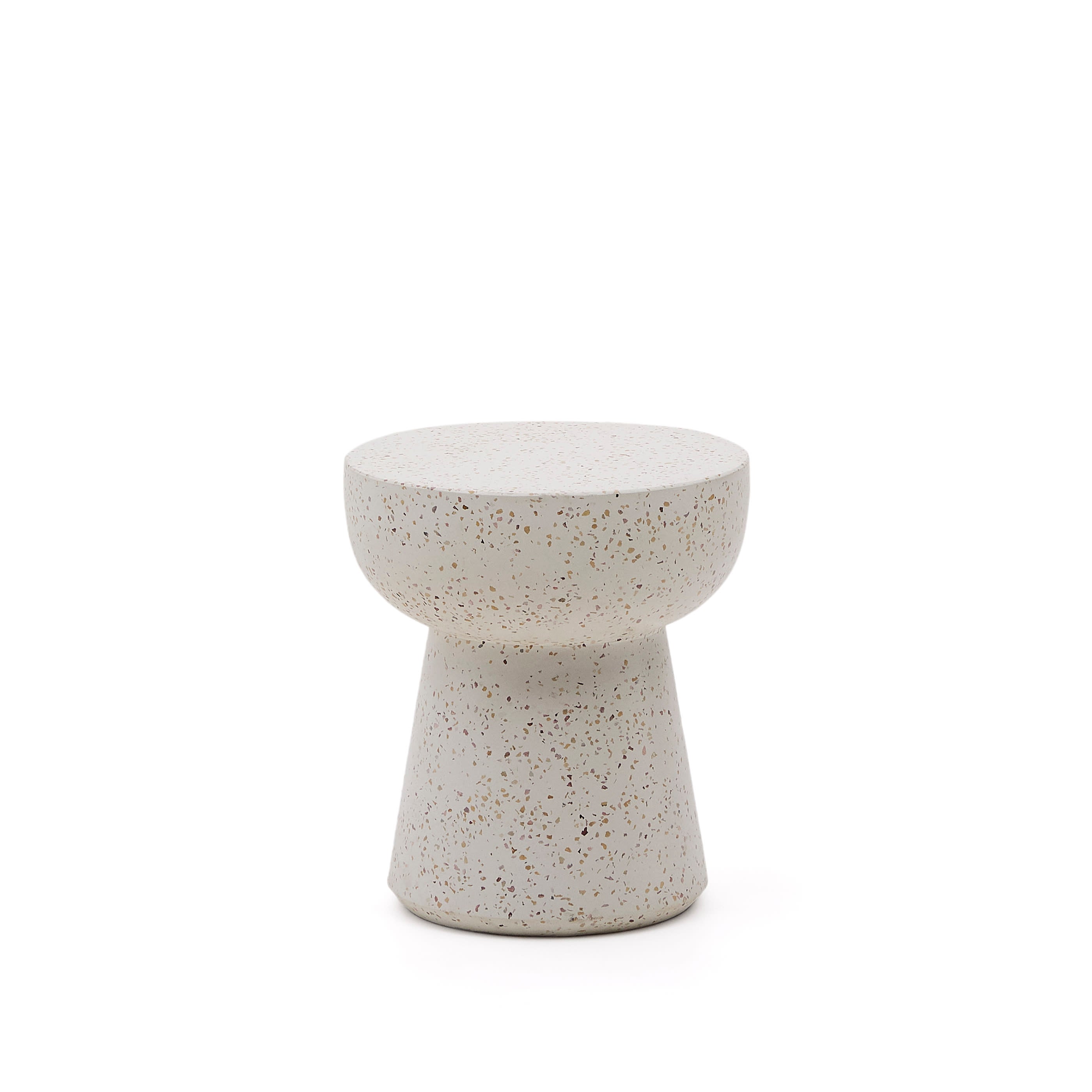 Kave Home - Bijzettafel Pada van wit terrazzo Ø 40 cm