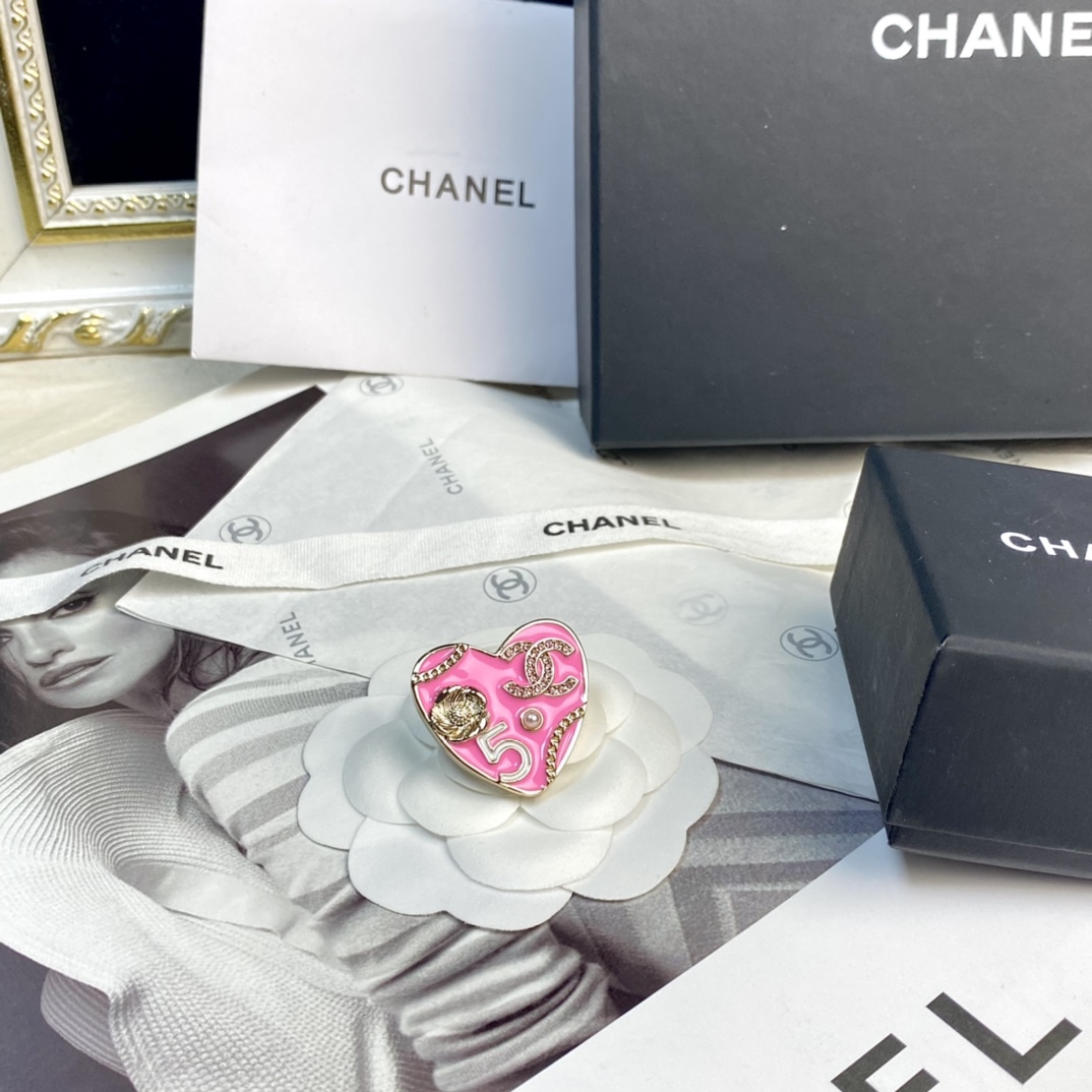 Chanel Pink Heart Brooch - Original Replica Club