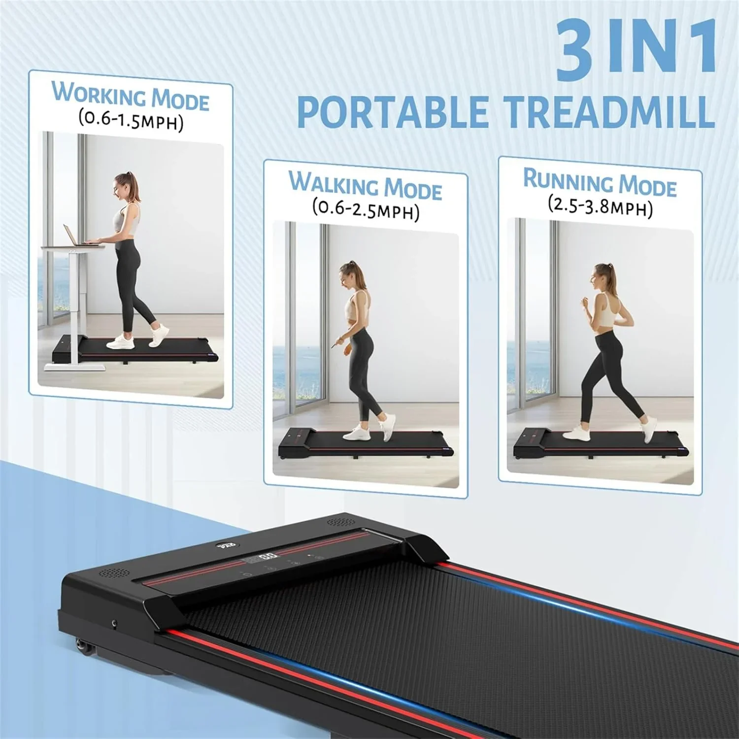 Sperax Walking Vibration Pad with APP 3 in 1 Under Desk Treadmill Walking Treadmill Pad