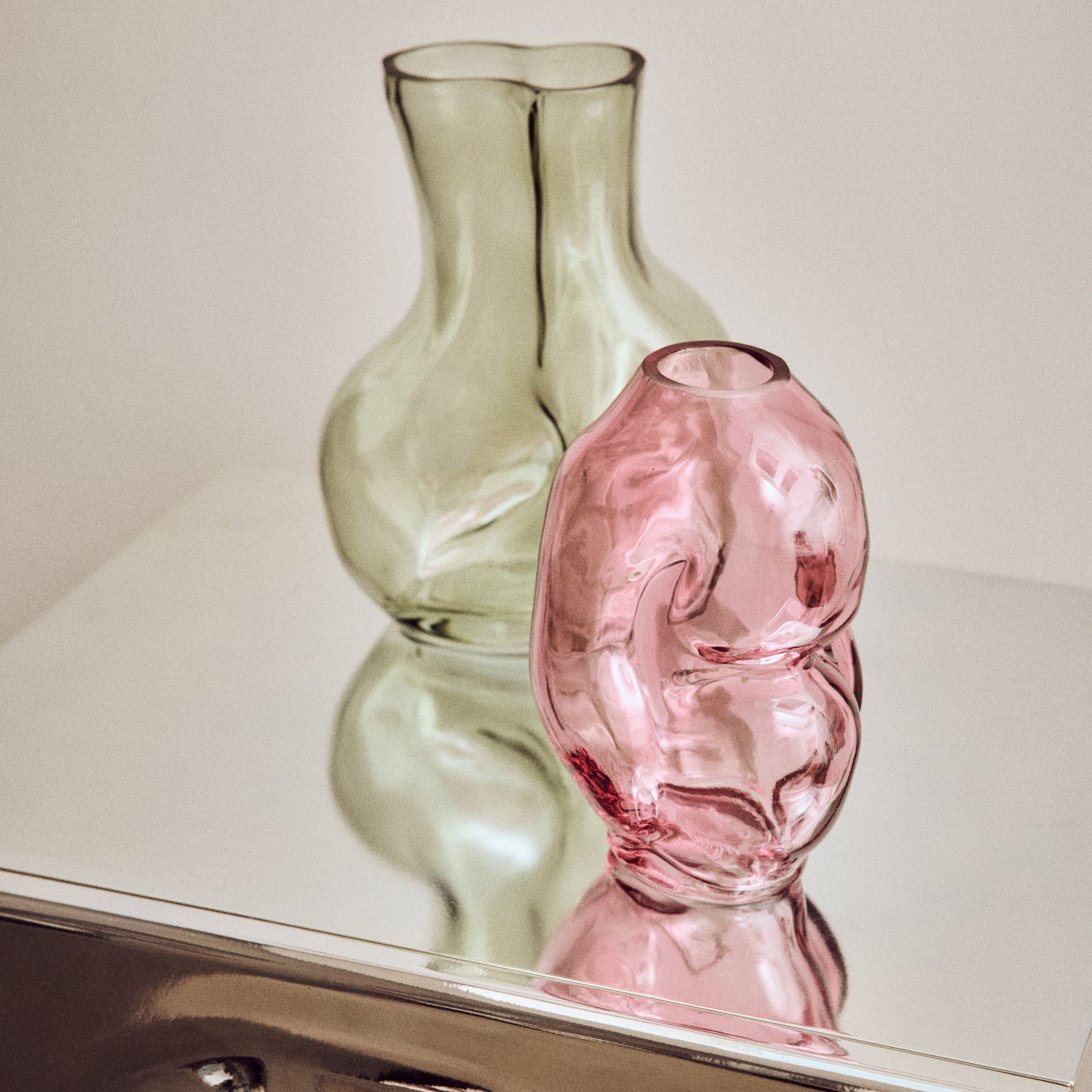 HKliving Gleam Glass Vaas Small - Rose