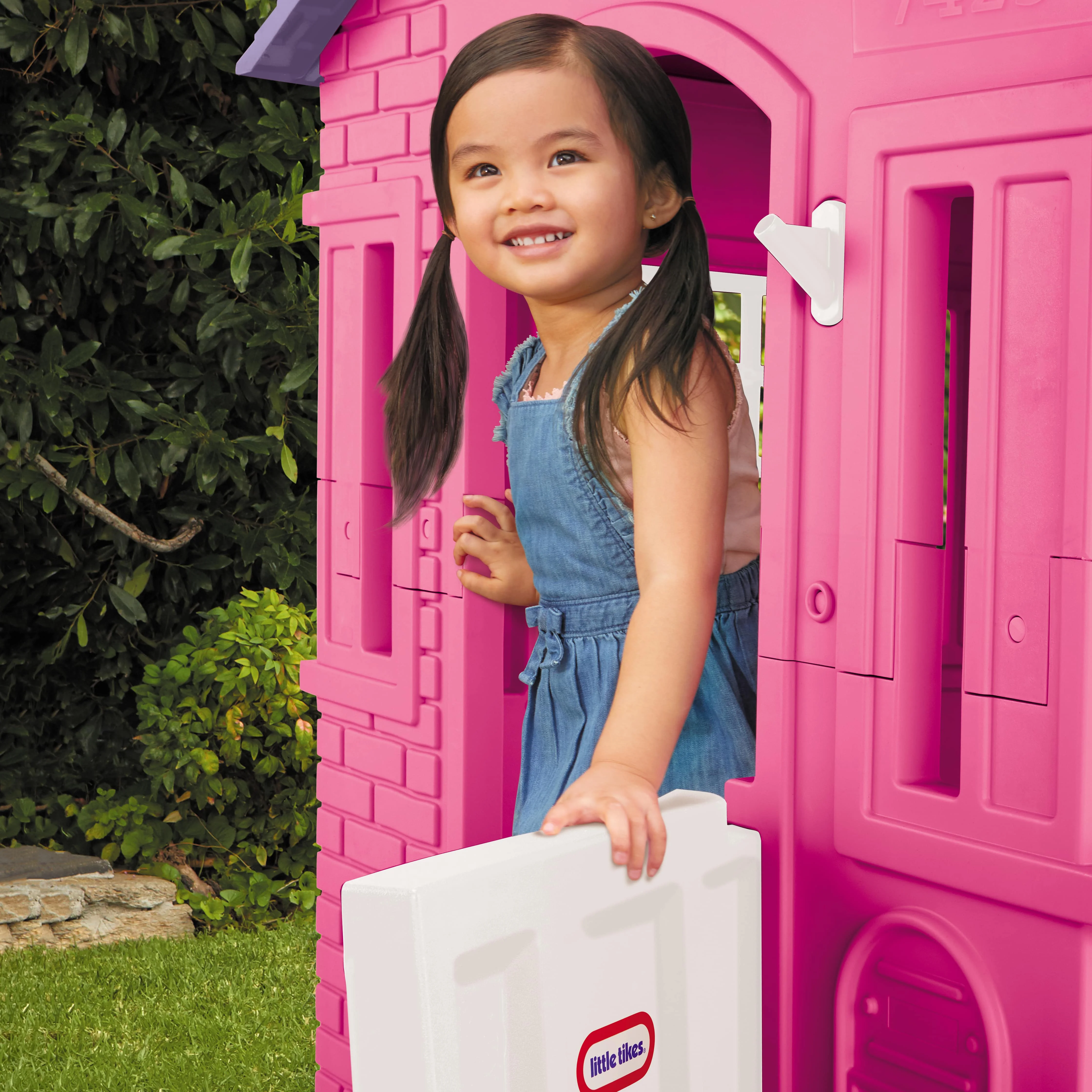 Little Tikes Cape Cottage House, Pink - Pretend Playhouse with Working Doors, Window Shutters, and Flag Holder, for Kids 2-8 Years Old - Image 3
