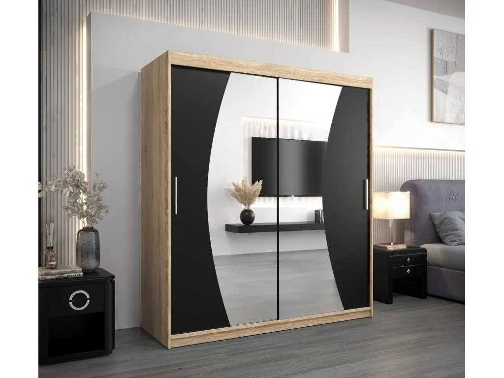 Armario Alkihogares de puertas correderas 200/180/62 2 puertas (Alkihogares/negro)